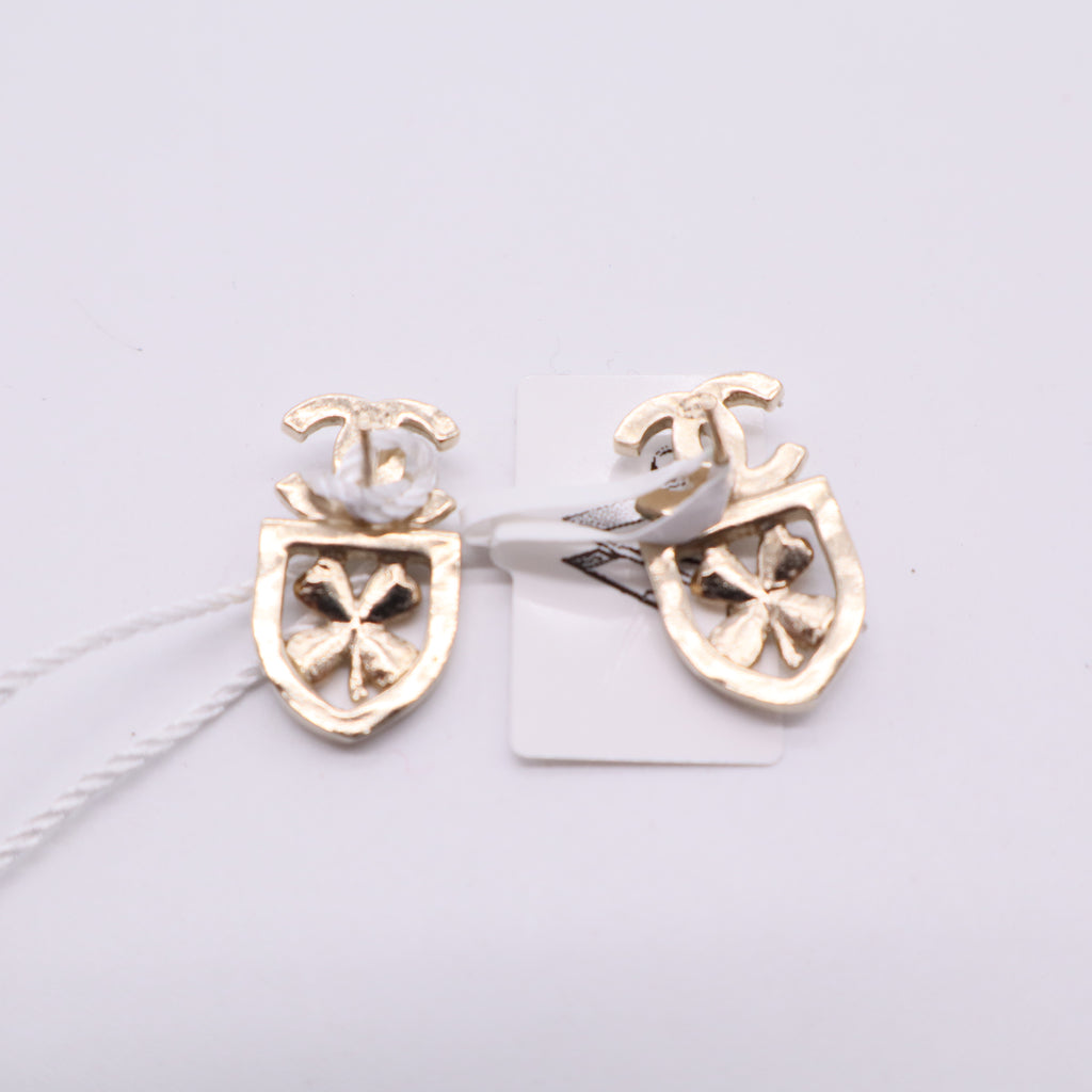 Vintage Clip-On Earrings Clip-On Gold-Tone Metal Twins LDJ2594