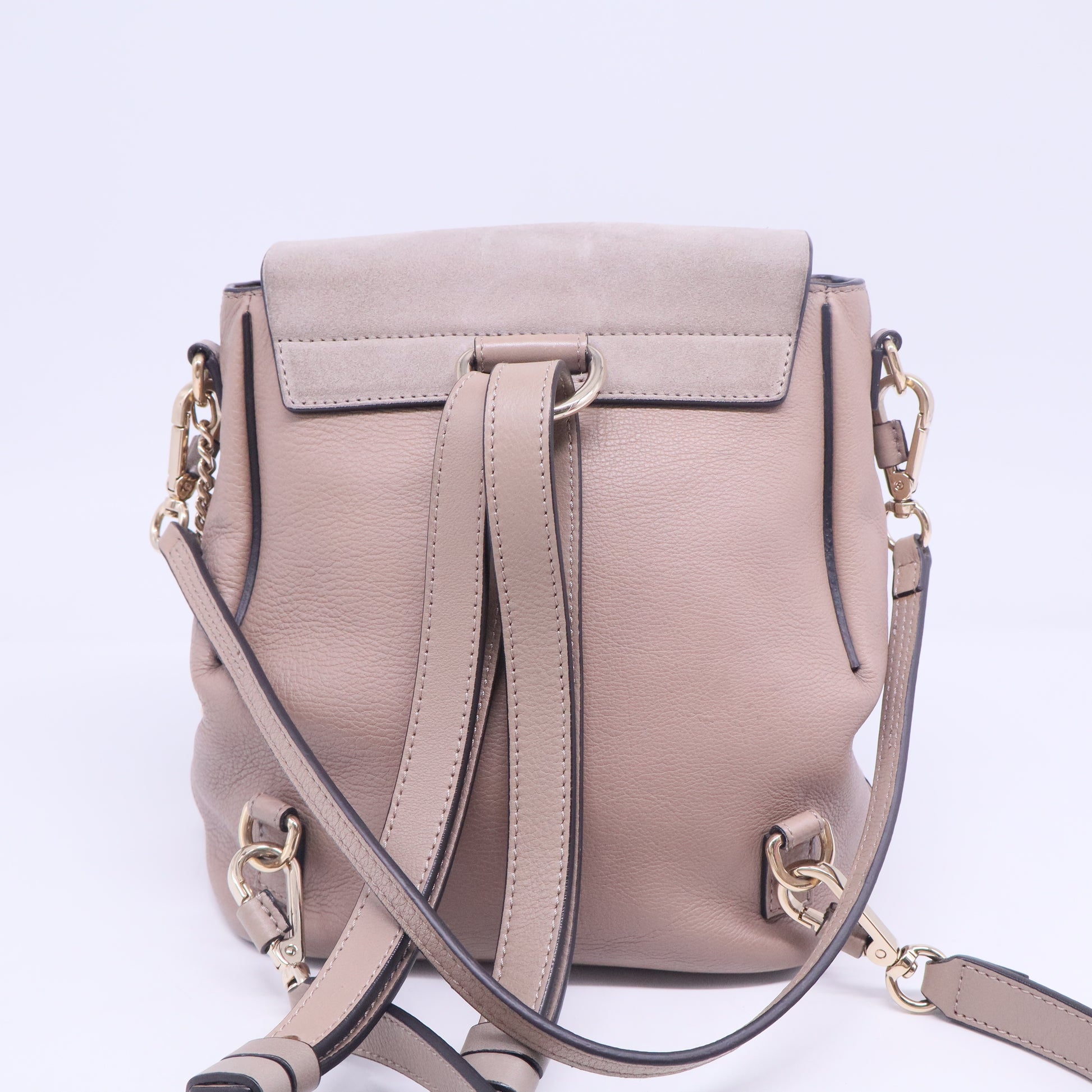 Chloe Motty Grey Leather/Suede Small Faye Backpack Bag Twins B20656