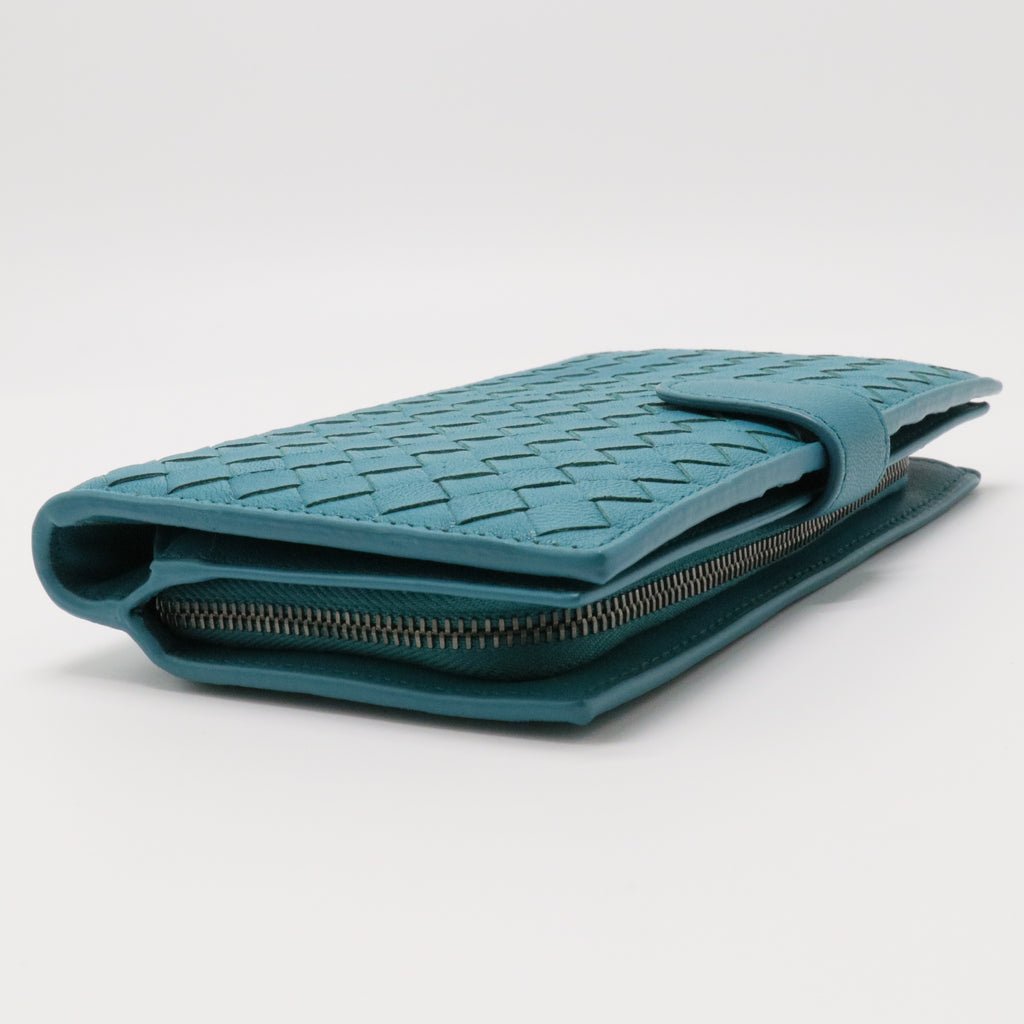 Intrecciato Leather Vertical Wallet