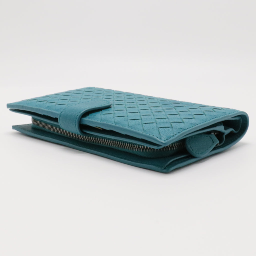 Intrecciato Leather Vertical Wallet