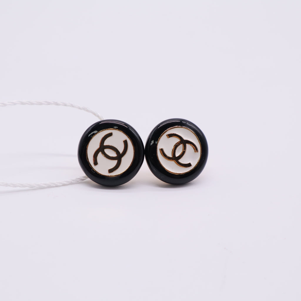 Chanel CC Logo Earrings Metal Gold-Tone Metal Twins LDJ2601