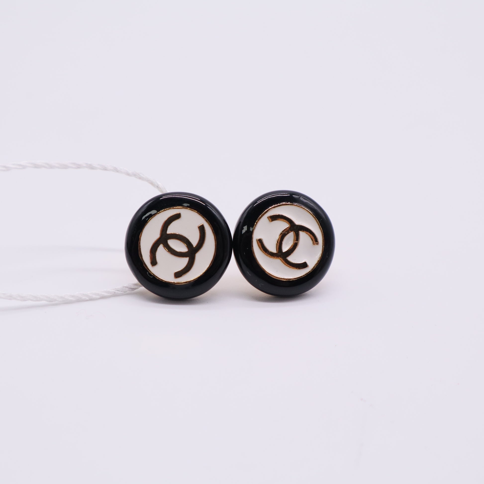 Chanel CC Logo Earrings Metal Gold-Tone Metal Twins LDJ2601