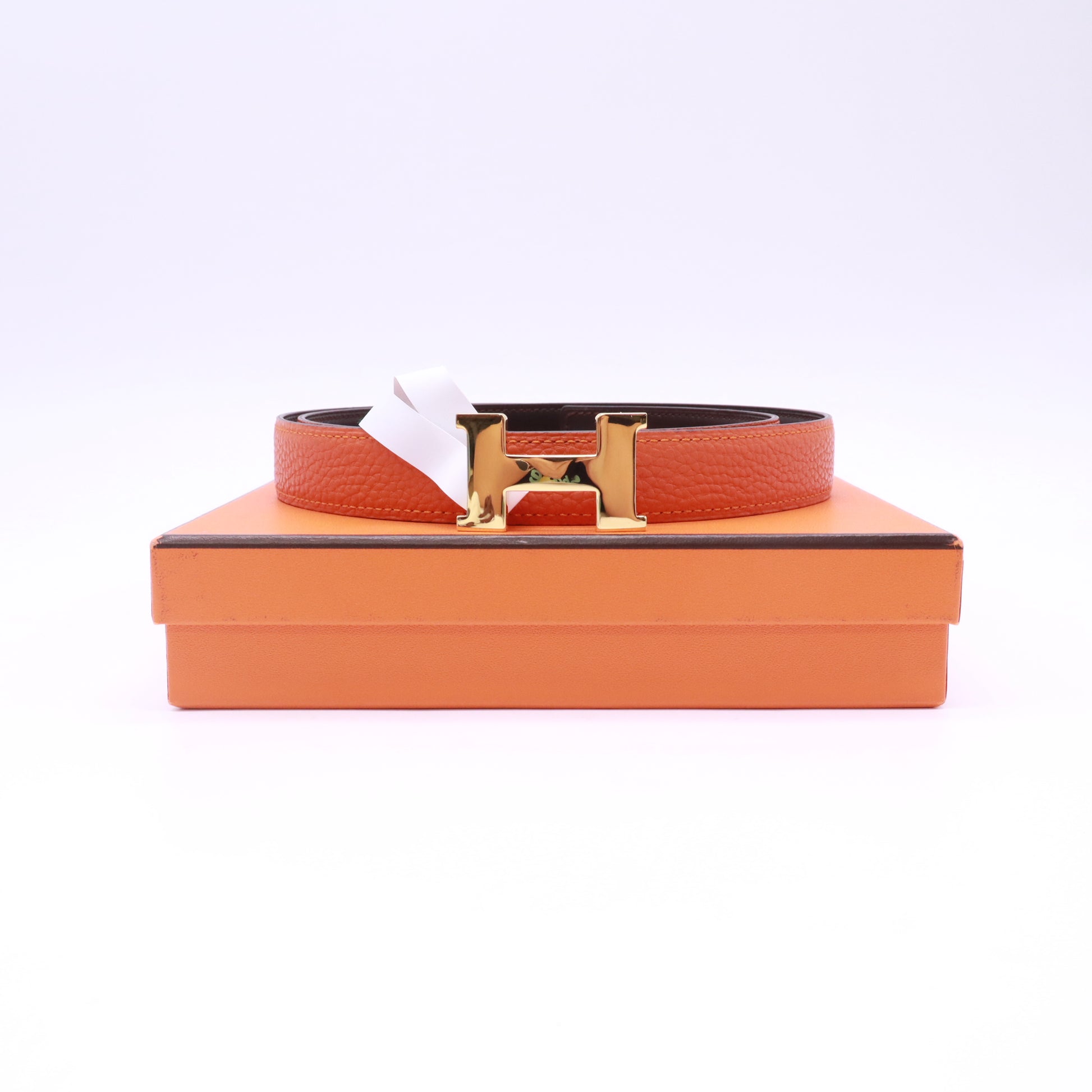 Hermès H Buckle Reversible Leather Belt W22855