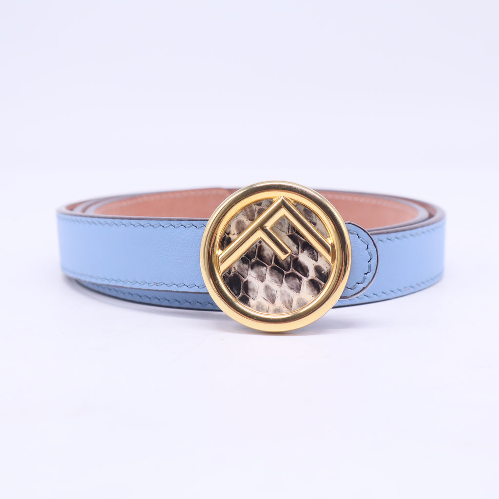 Blue leather buckle belt W20645