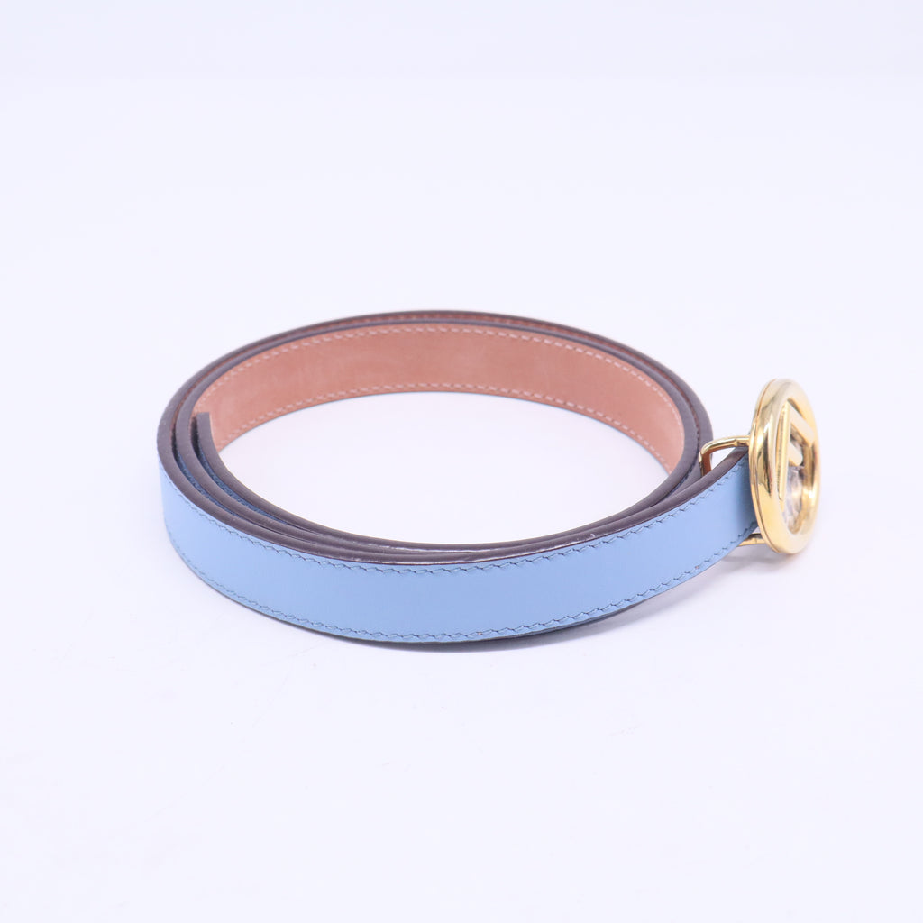 Blue leather buckle belt W20645