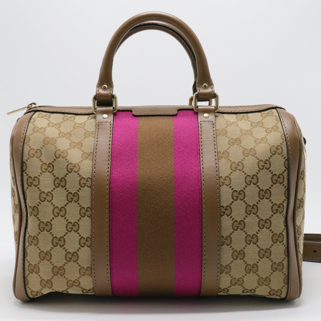 Vintage Web Boston Bag GG Canvas Medium