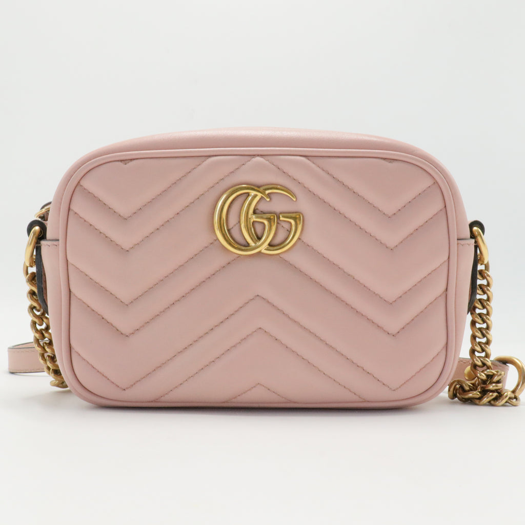 Calfskin Matelasse Mini GG Marmont Chain Shoulder Bag