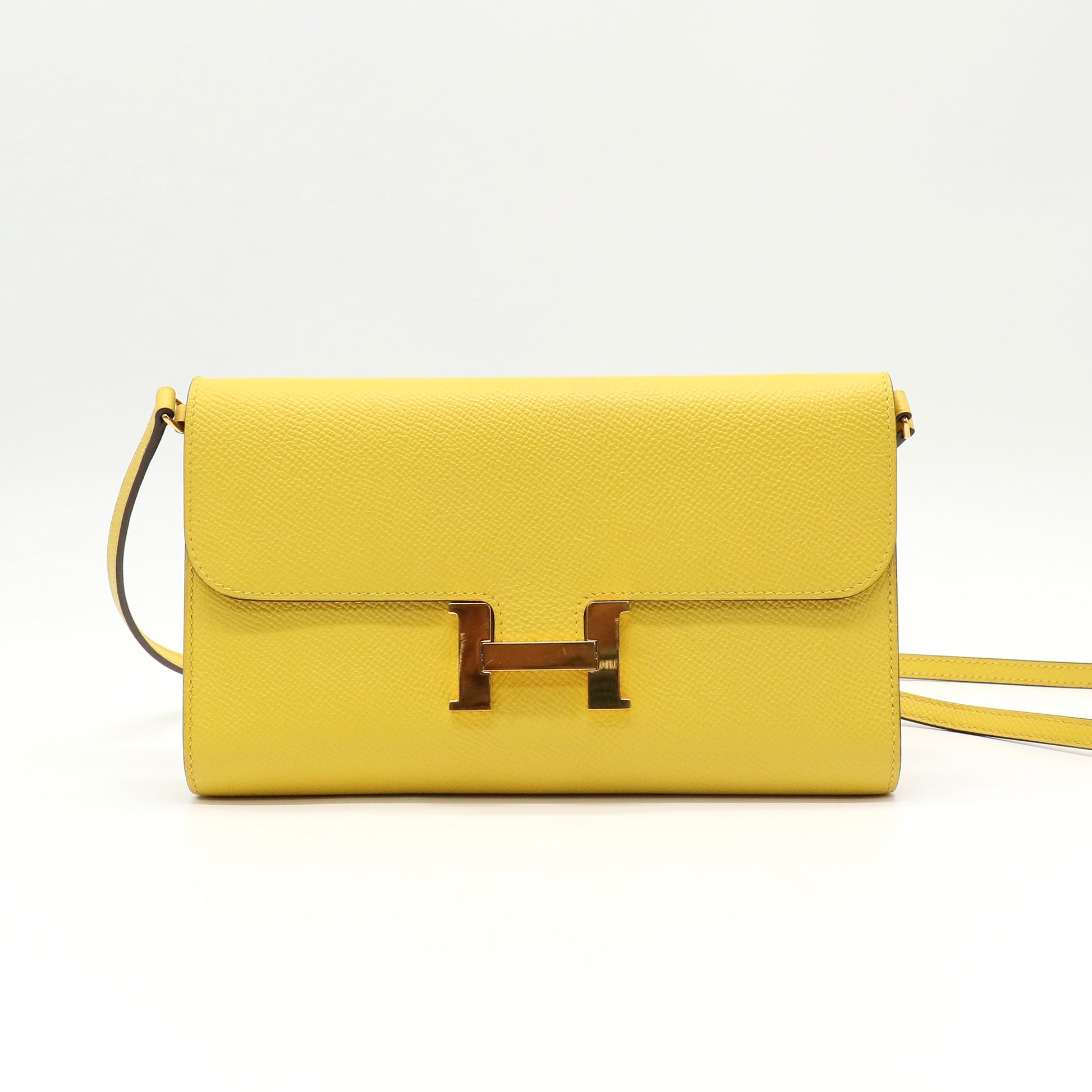 Hermes Evercolor Constance Wallet To Go Lime LDJ4837 twins