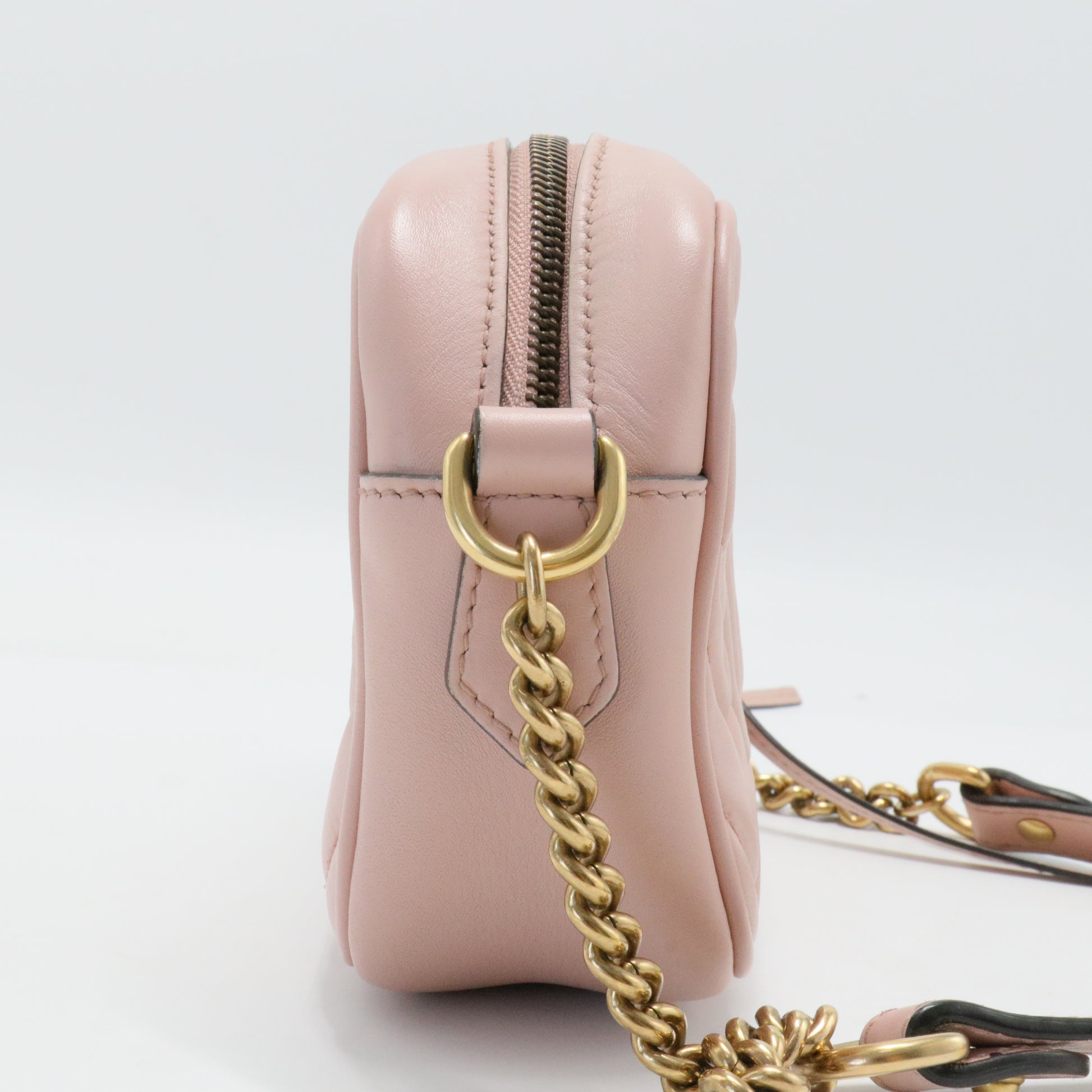 Calfskin Matelasse Mini GG Marmont Chain Shoulder Bag