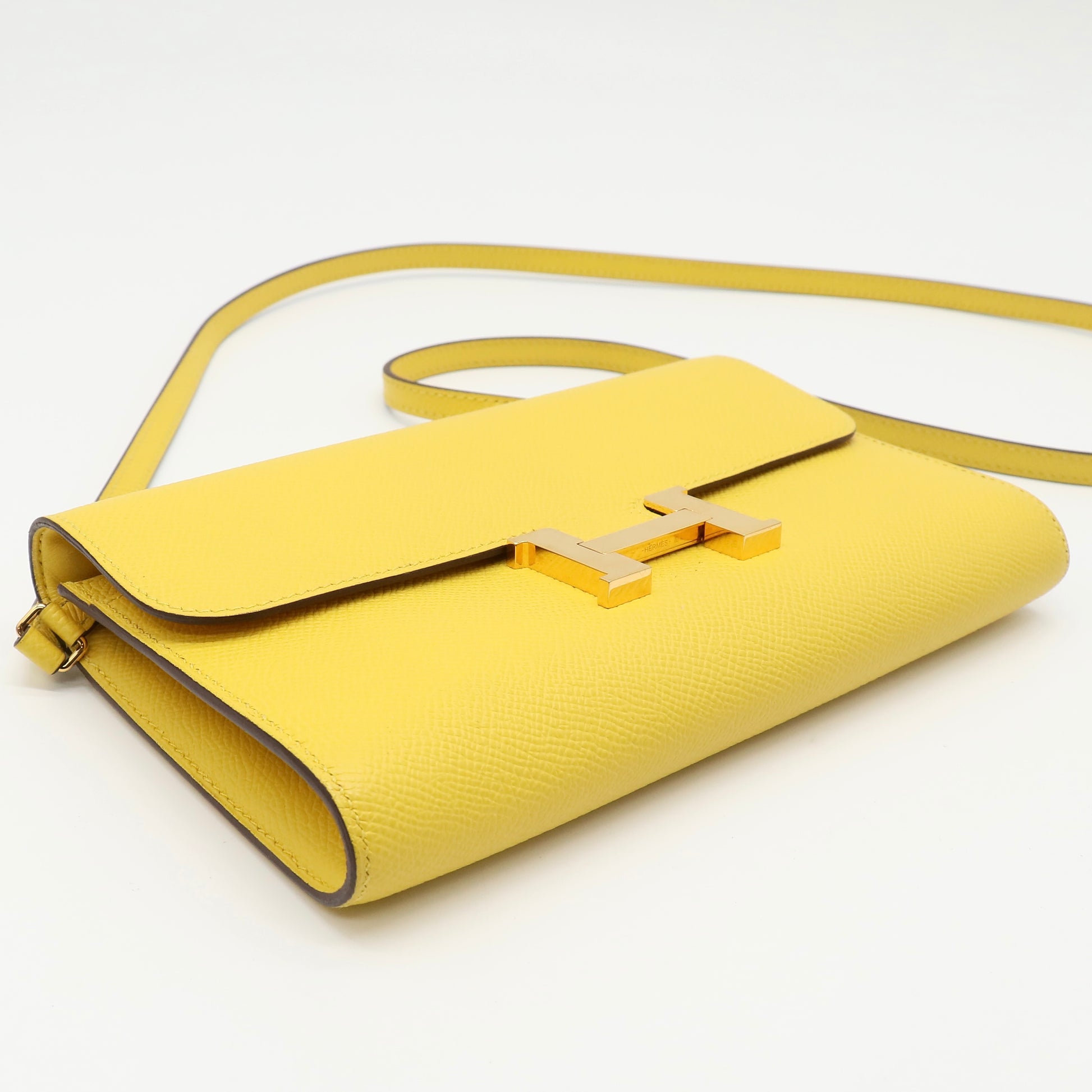 Hermes Evercolor Constance Wallet To Go Lime LDJ4837 twins