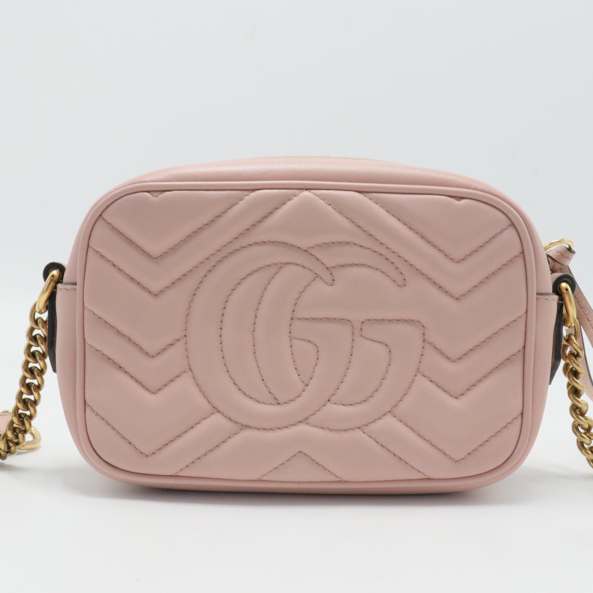 Calfskin Matelasse Mini GG Marmont Chain Shoulder Bag