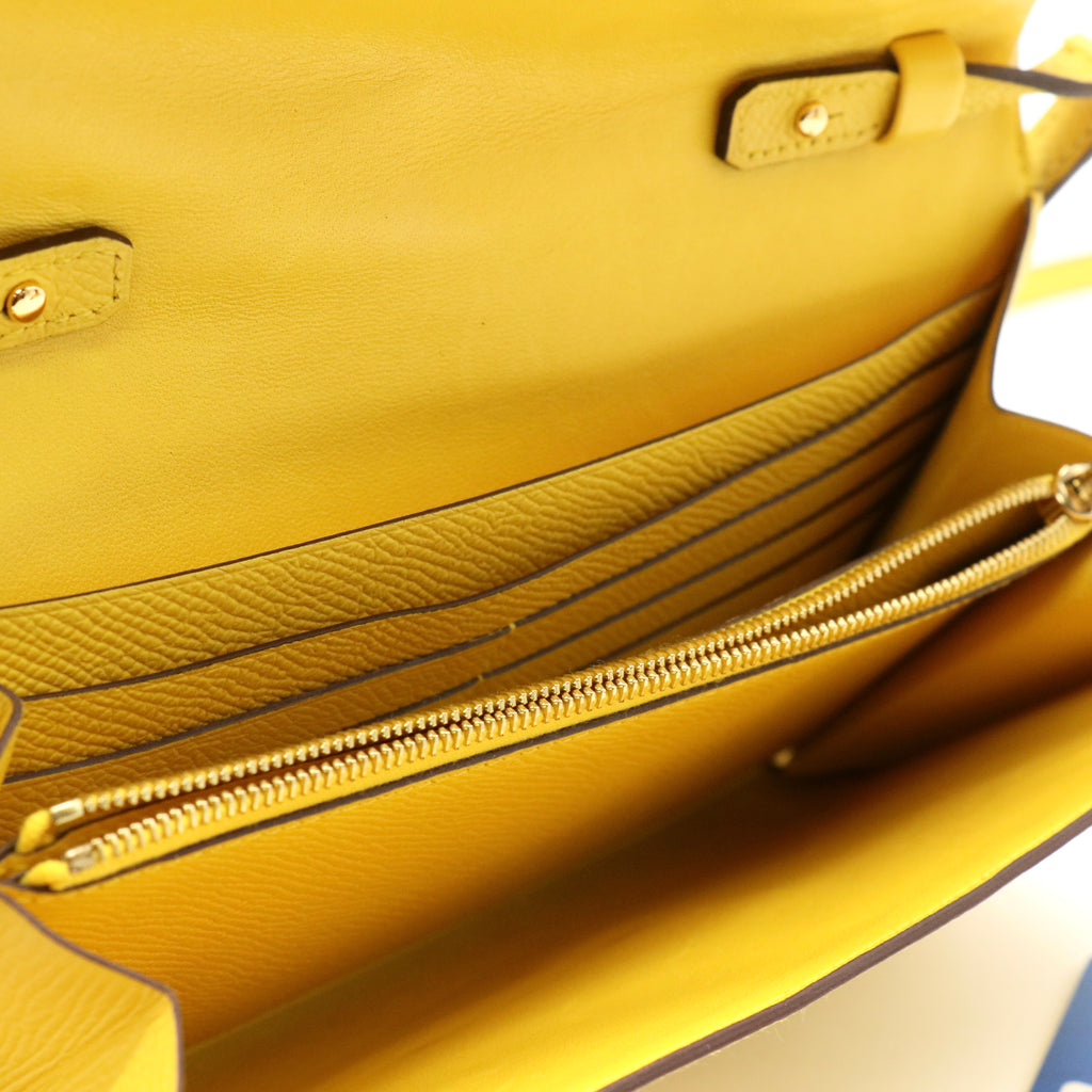 Hermes Evercolor Constance Wallet To Go Lime LDJ4837 twins