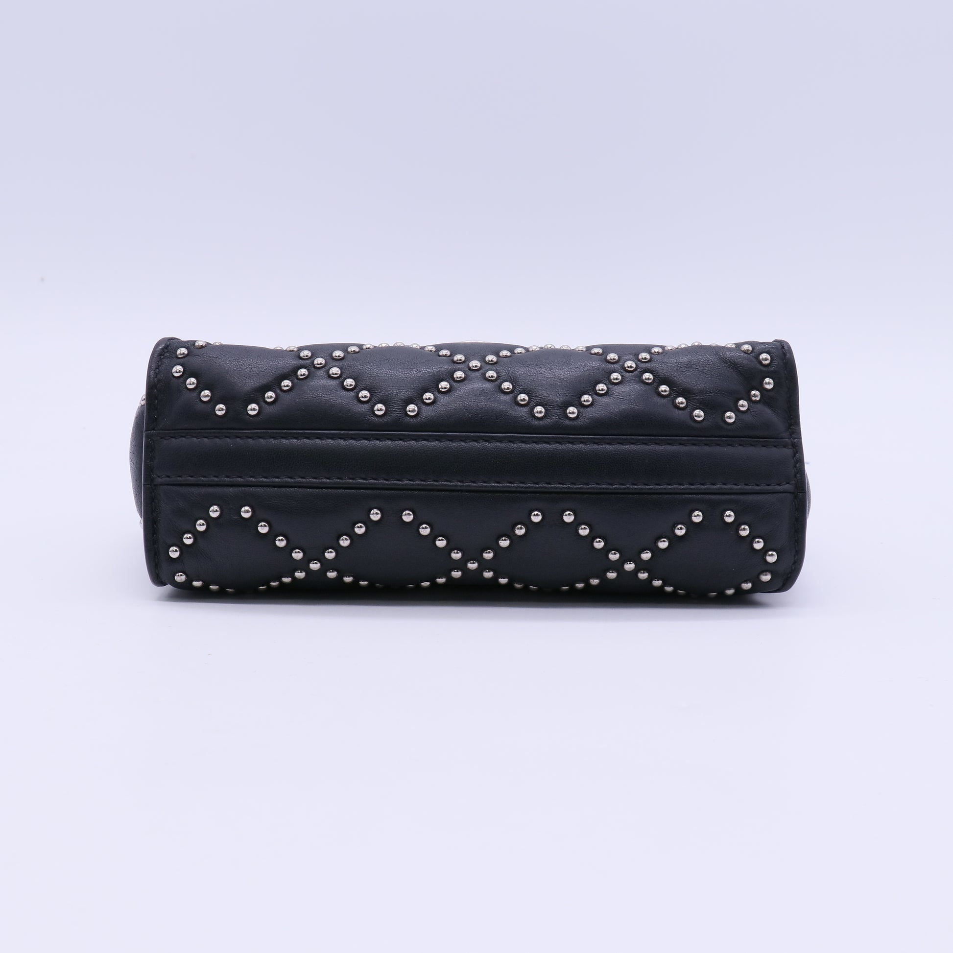 Miu Miu Craquele Medium Studded Crossbody Bag Black  B21707