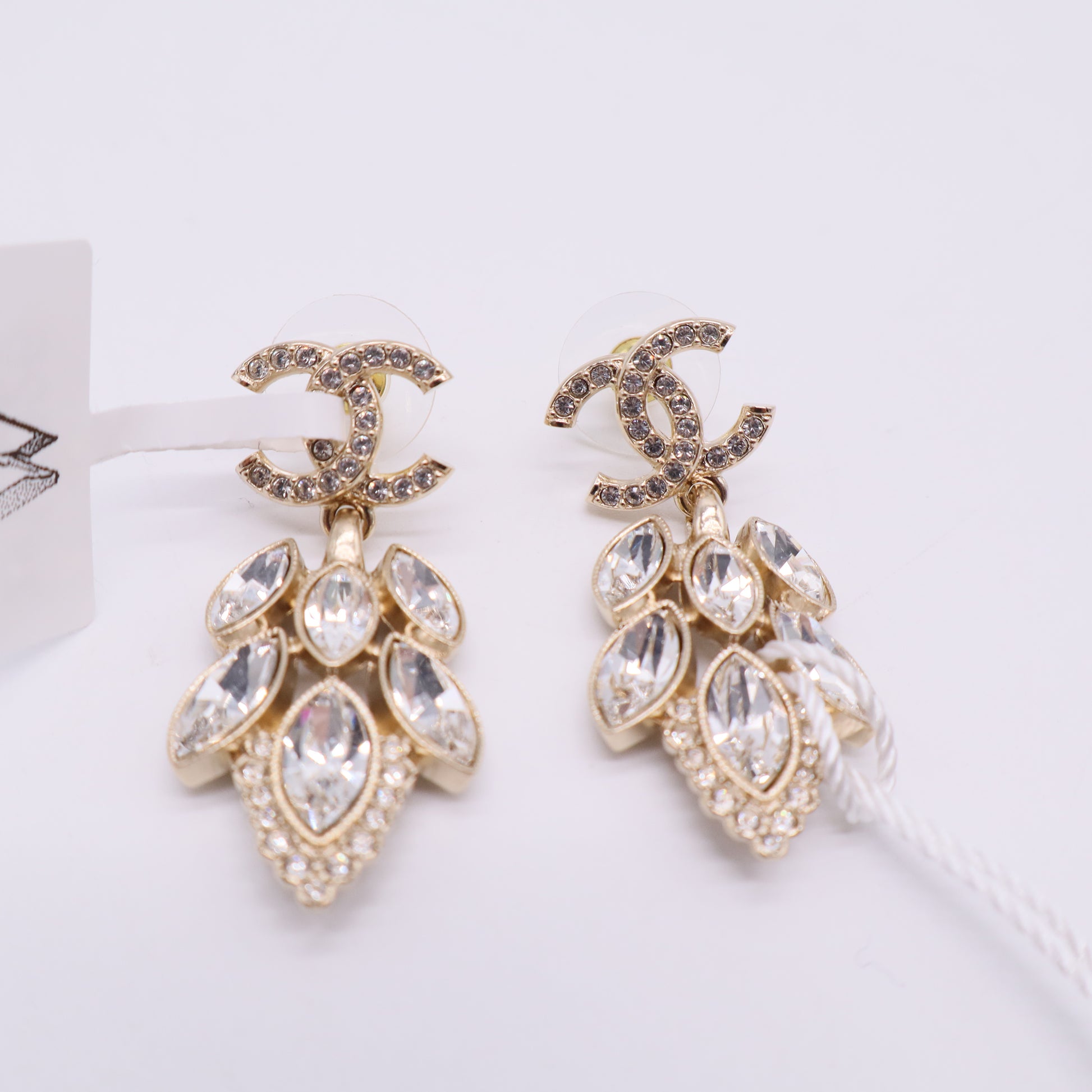 CC Sparkling Wheat Dangle Earrings Metal with Crystals Twins LDJ2590