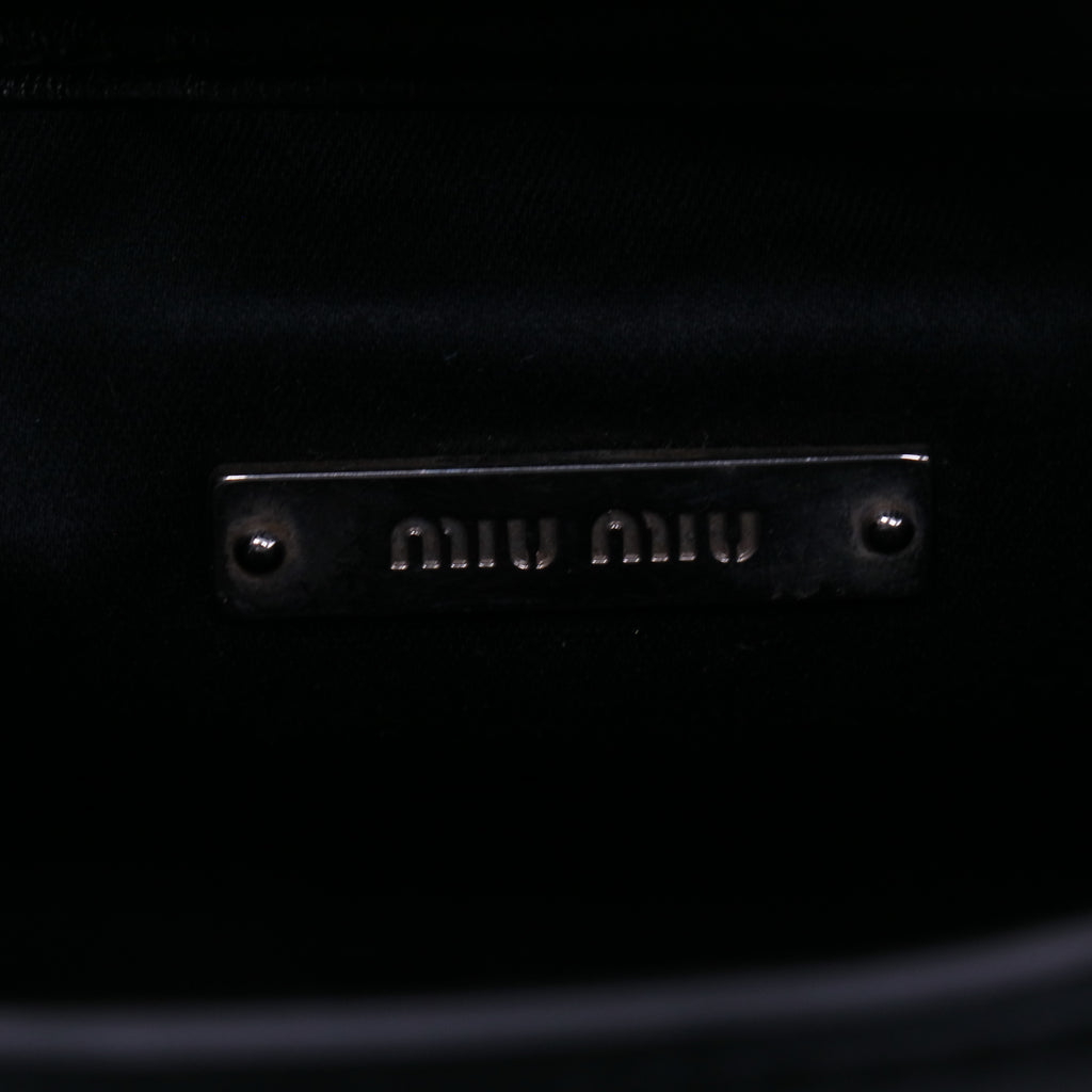 Miu Miu Craquele Medium Studded Crossbody Bag Black  B21707
