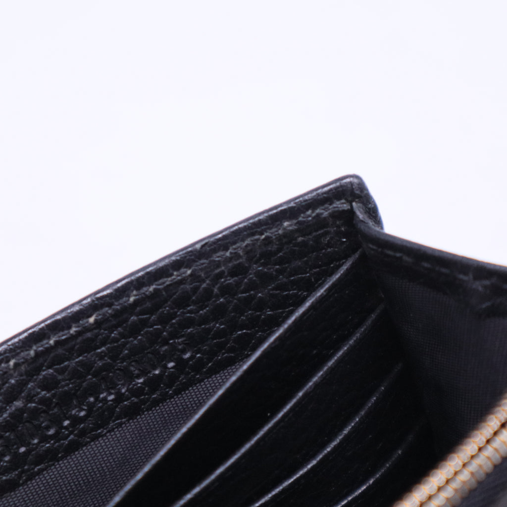 Dollar Calfskin Interlocking G Chain Wallet Black