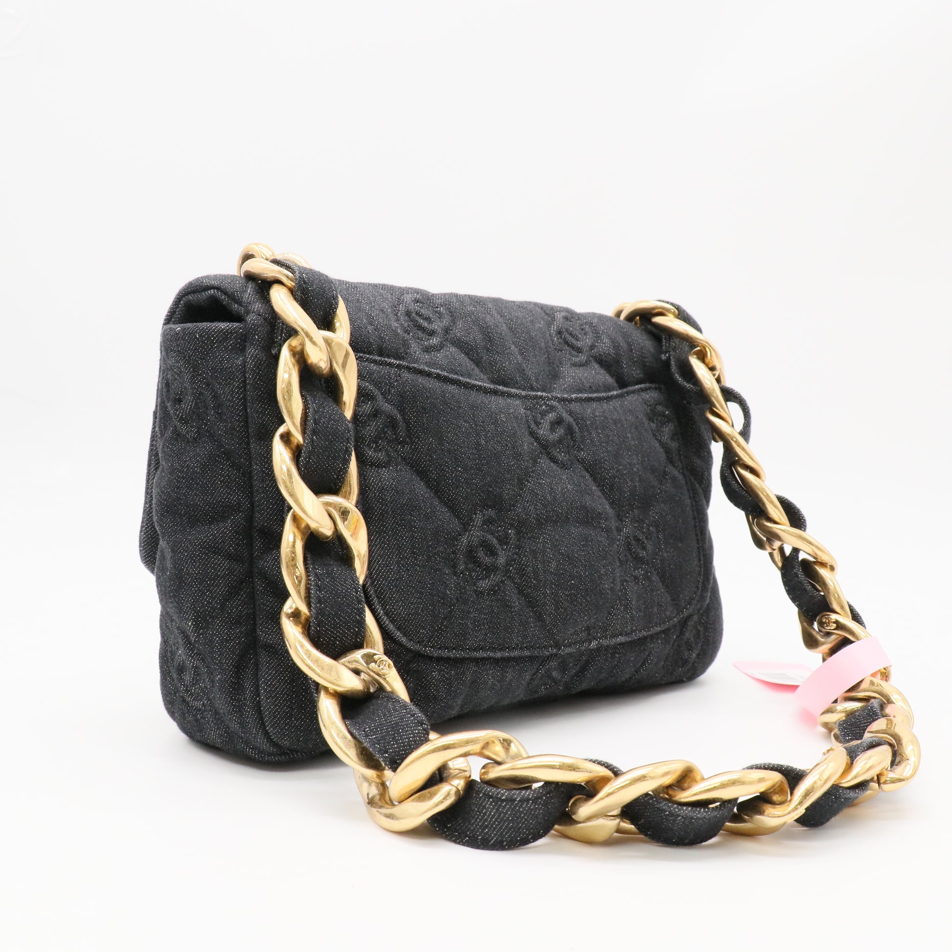 CHANEL Denim Quilted Funky Town Flap Bag twins LDJ4841