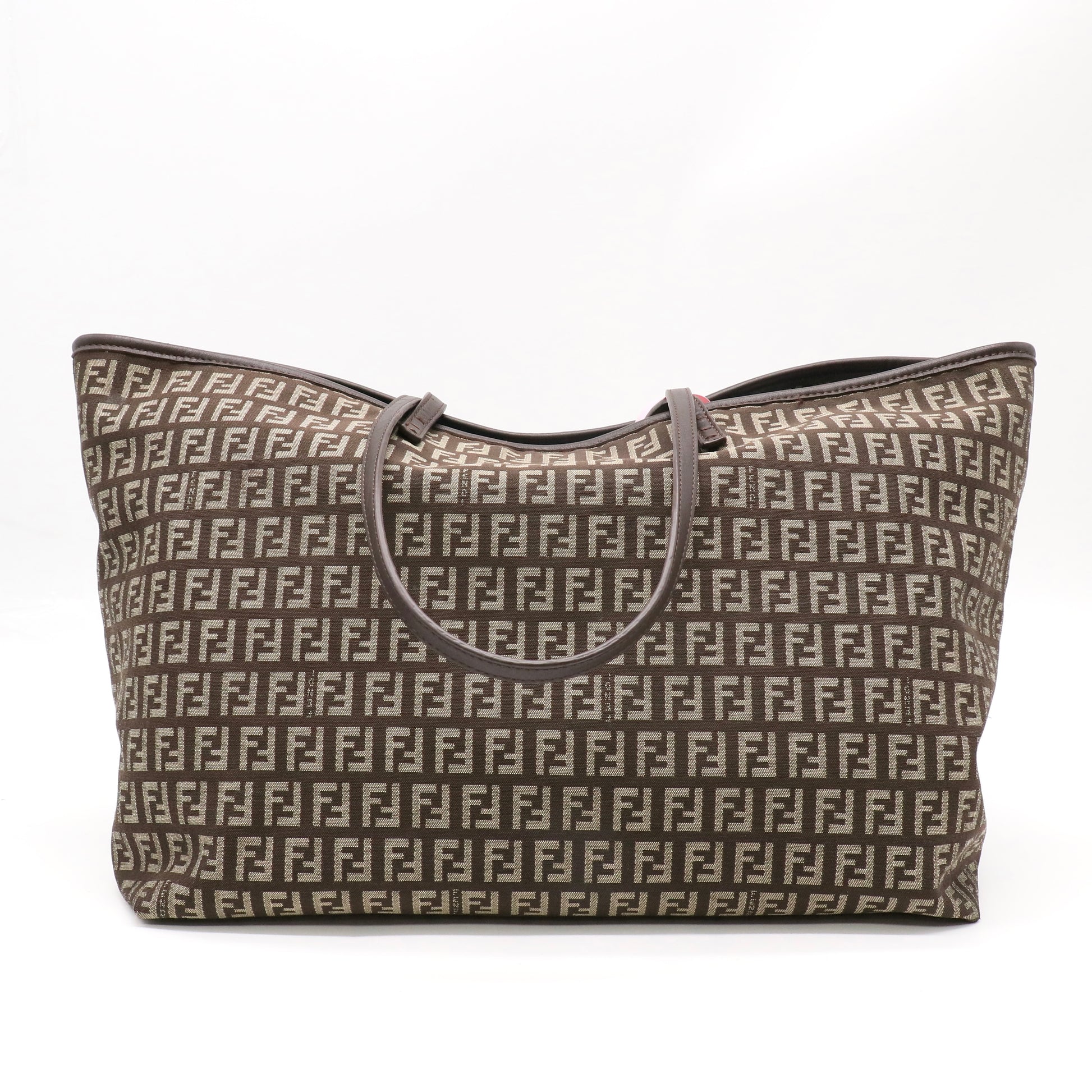 Fendi Zucchino Shopping Tote Beige Tobacco twins LDJ4811