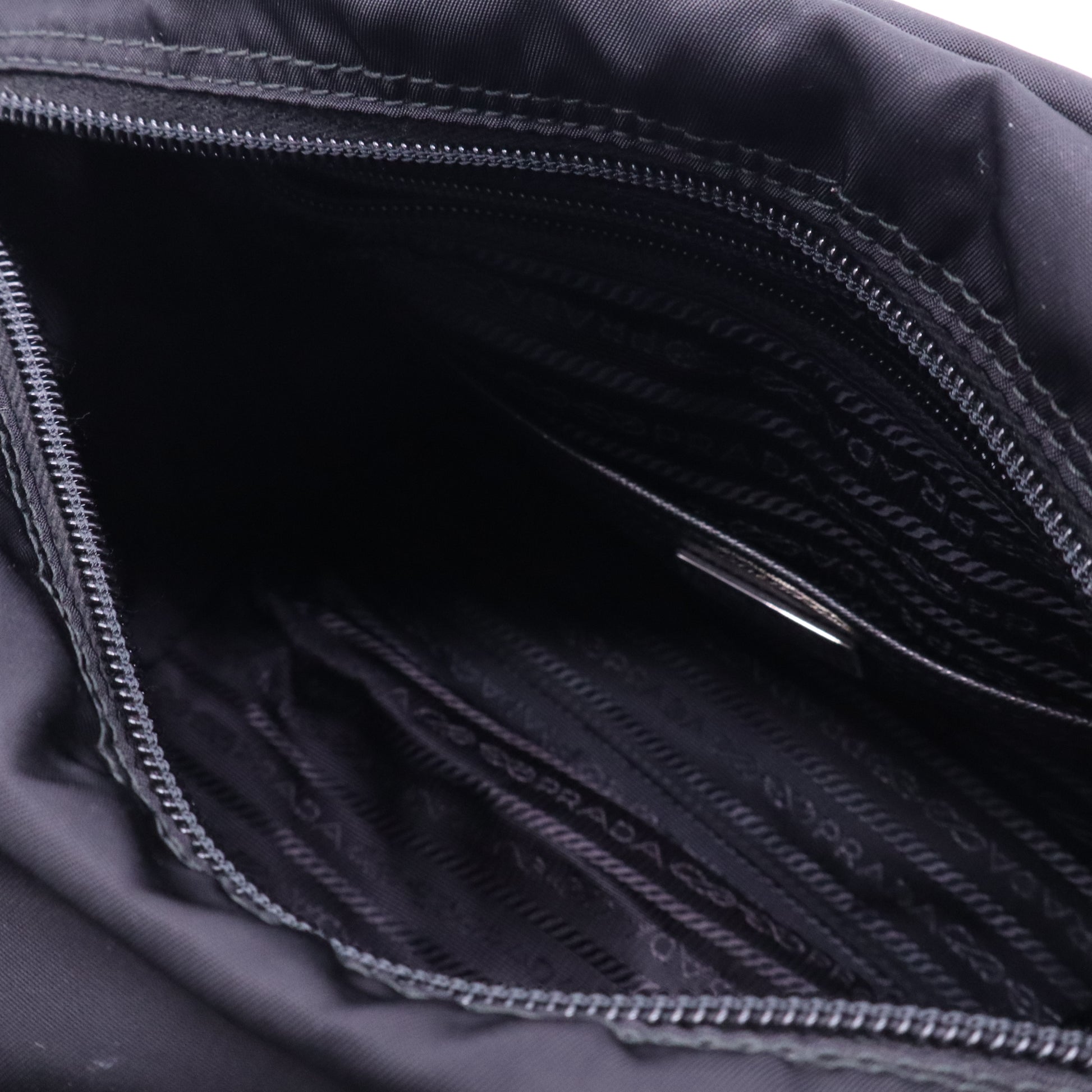 Prada New Vela Flap Messenger Bag Tessuto with Studded Leather Medium twins LDJ3924