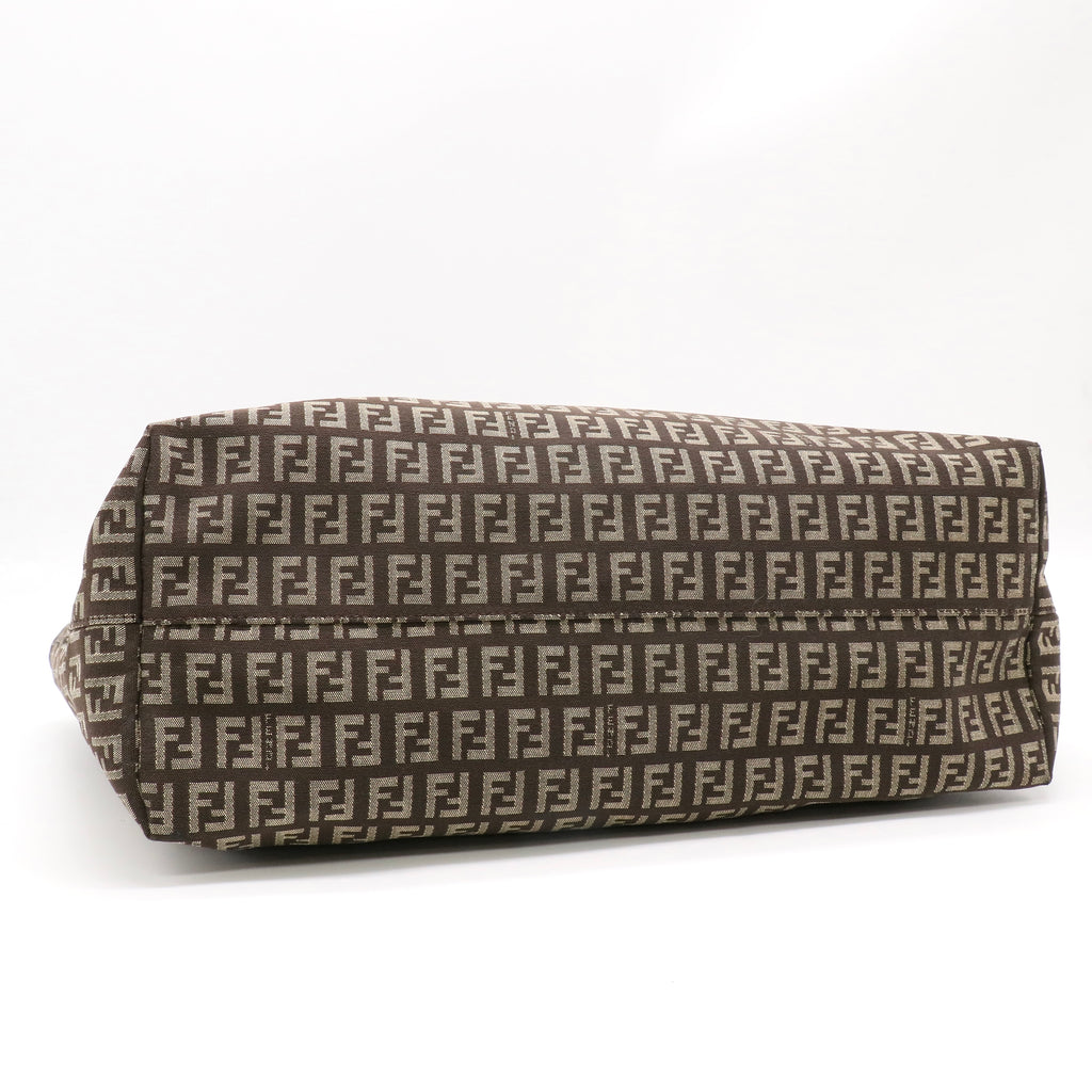 Fendi Zucchino Shopping Tote Beige Tobacco twins LDJ4811