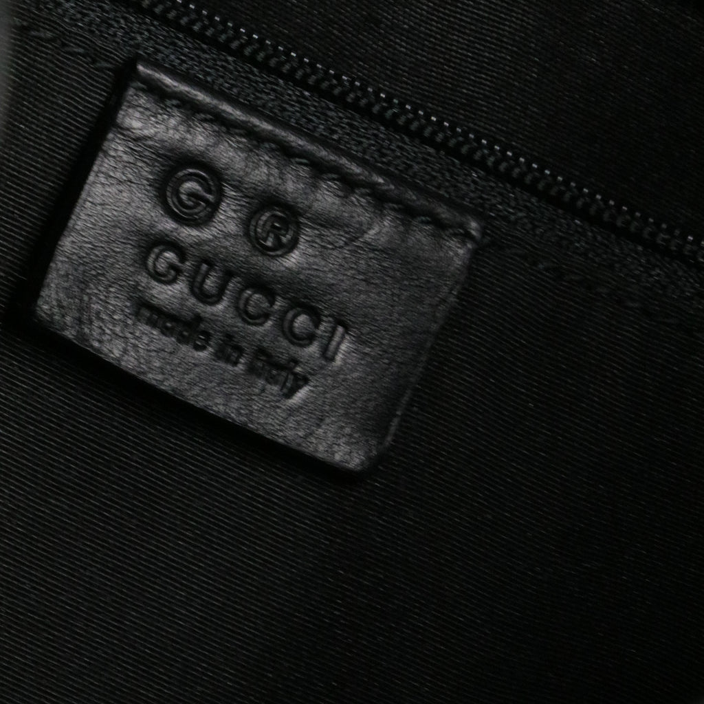 Horsebit Embossed Leather Bag Black
