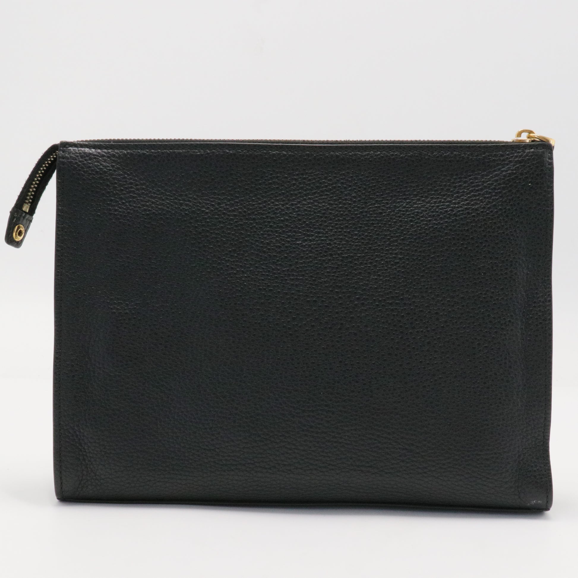 Fendi Black Leather Monster Flat Clutch