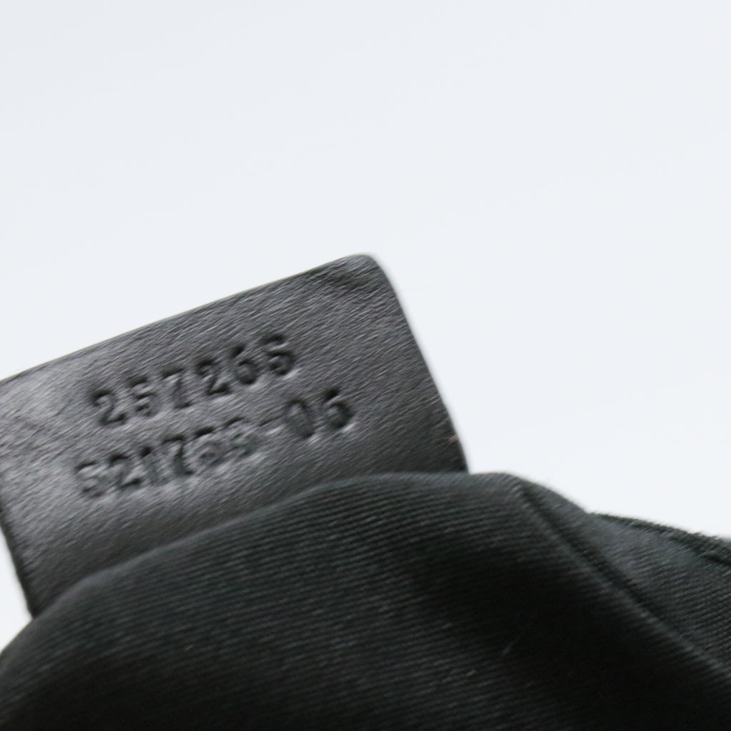 Horsebit Embossed Leather Bag Black