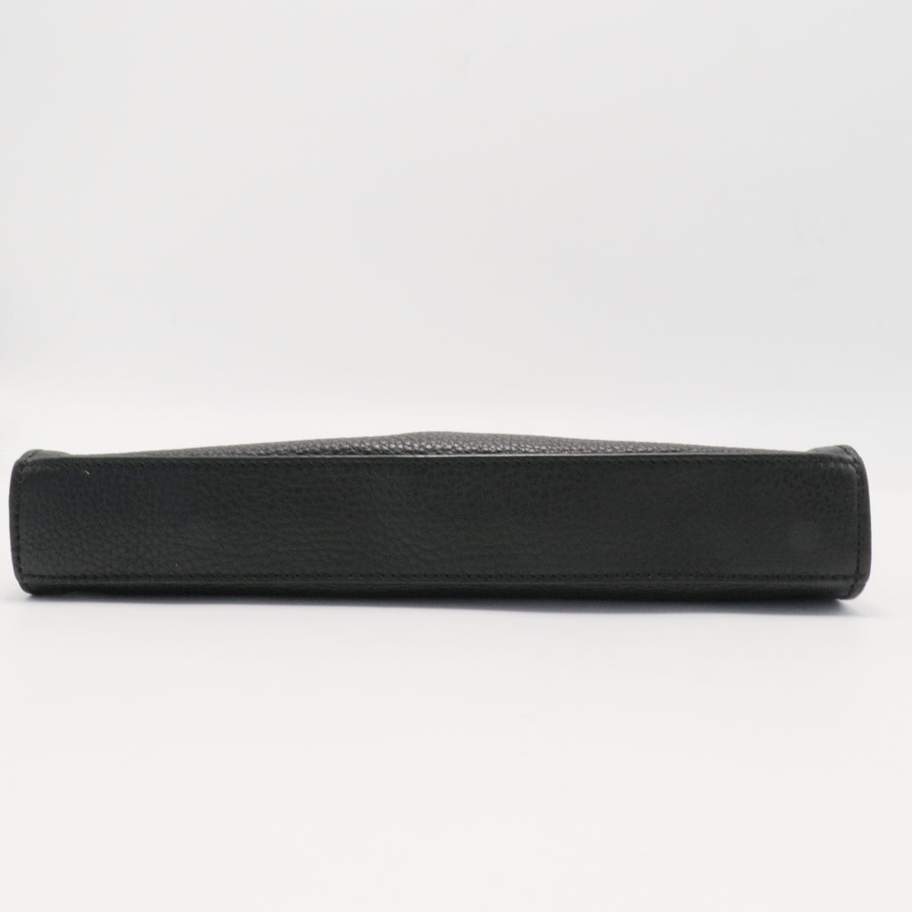 Fendi Black Leather Monster Flat Clutch