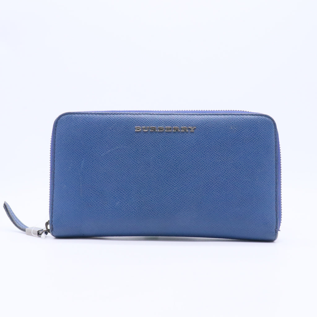 Blue Burberry zip wallet twins