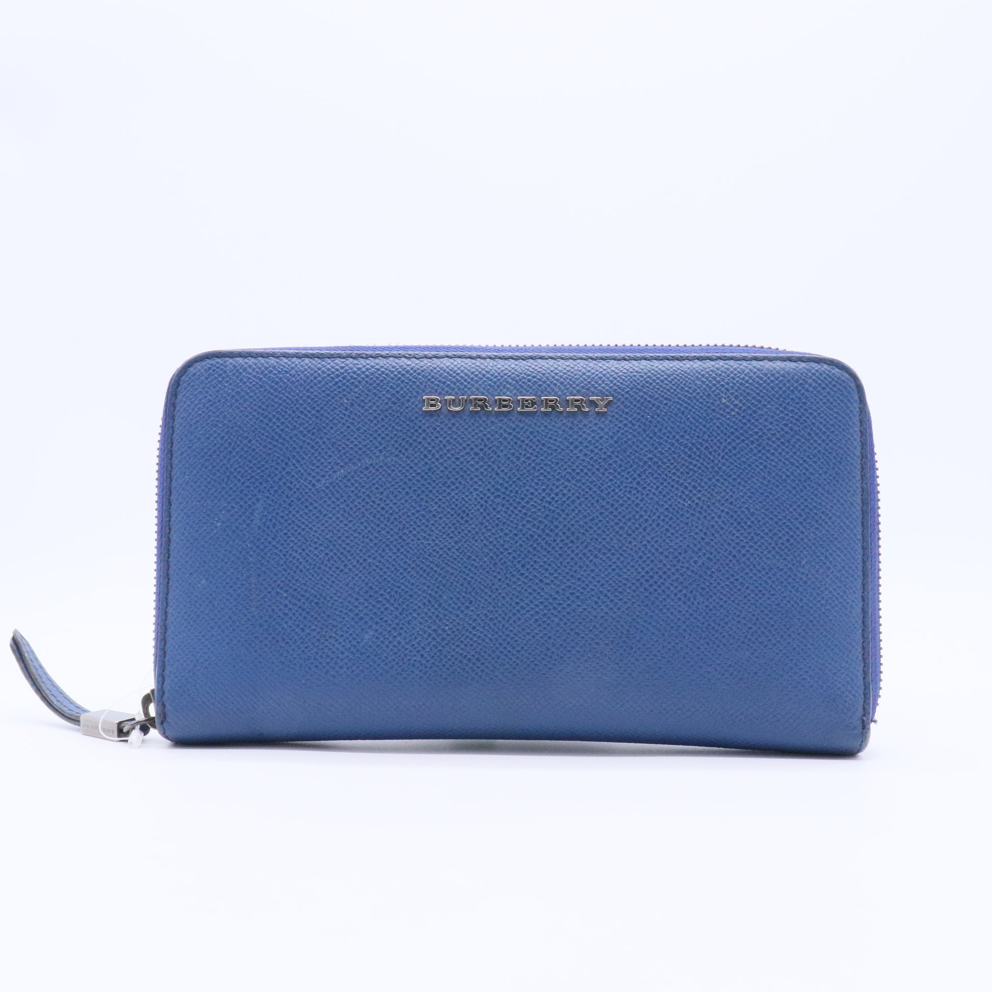 Blue Burberry zip wallet twins