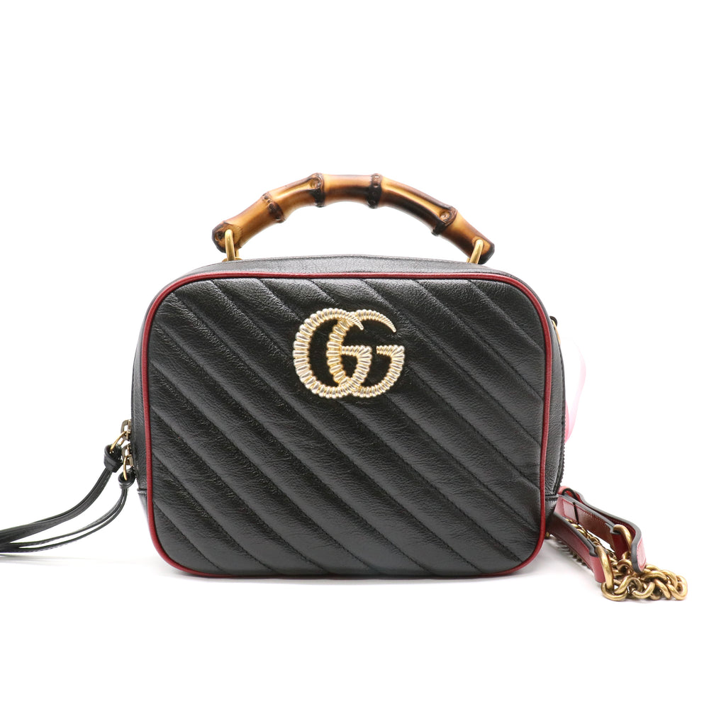 Gucci GG Marmont Matelass¨¦ Bamboo Handle Shoulder Bag
 twins LDJ4835