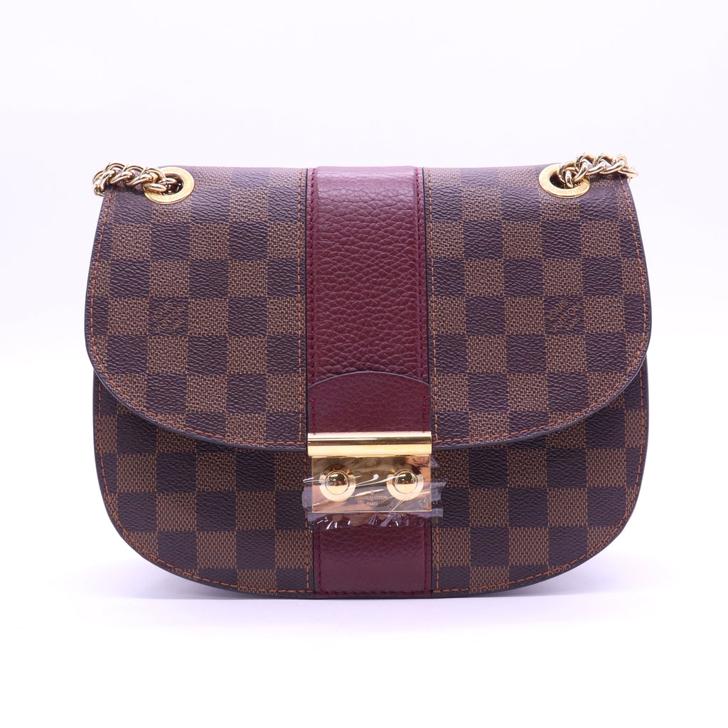 Louis Vuitton Damier Ebene Cuir Taurillon Wight Bordeaux Twins B21557