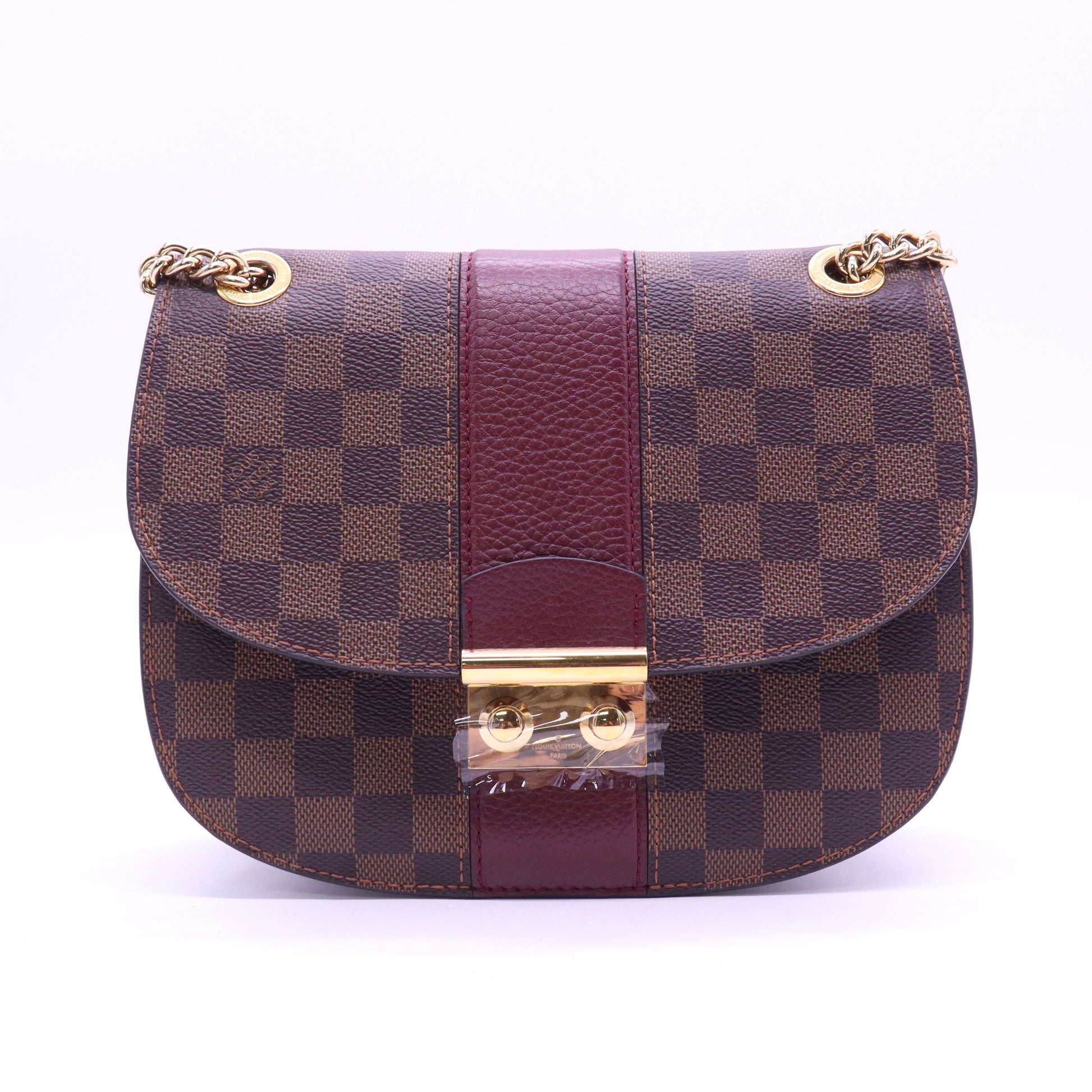 Louis Vuitton Damier Ebene Cuir Taurillon Wight Bordeaux Twins B21557