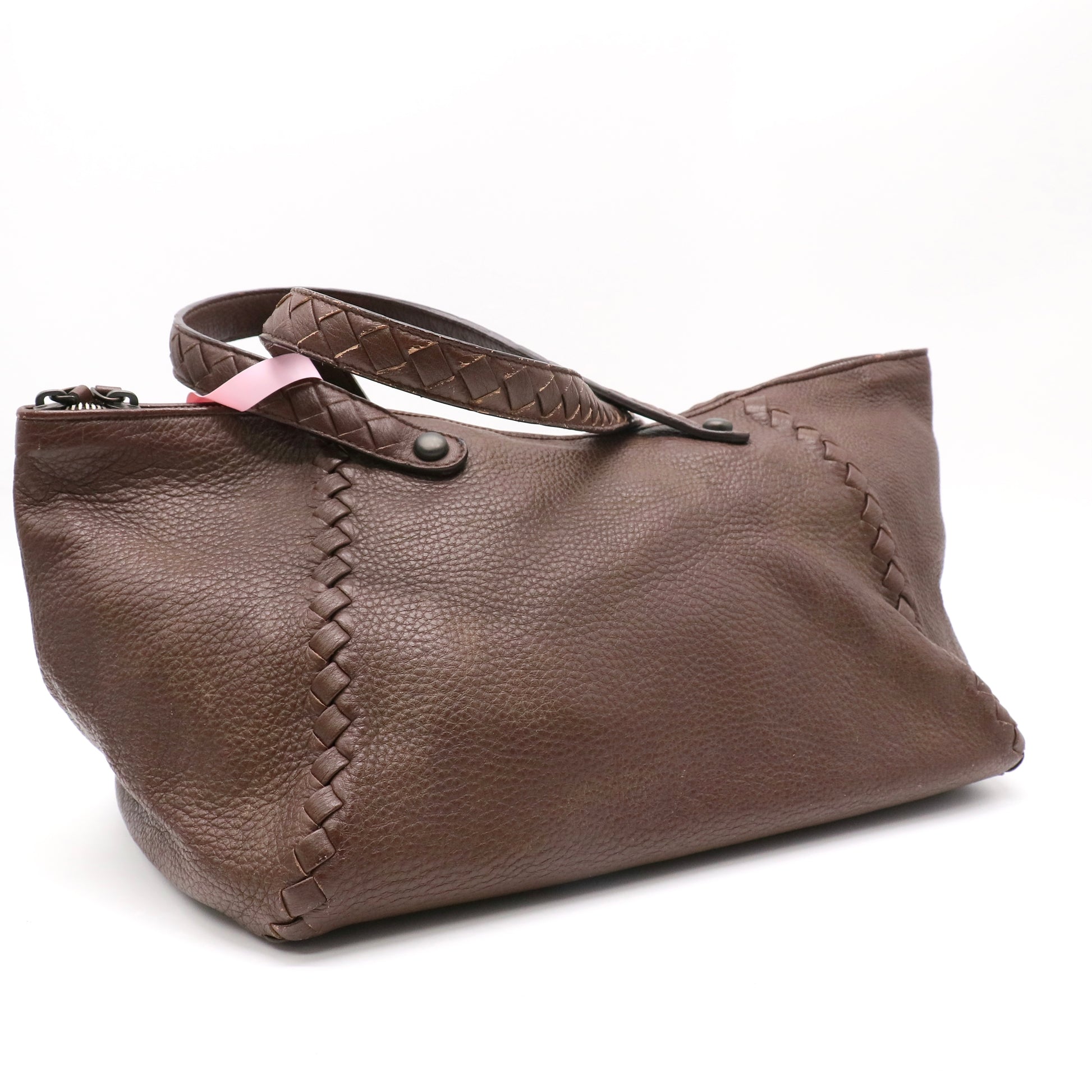 Bottega Veneta Cervo Leather Woven Trim Tote Bag twins LDJ4818