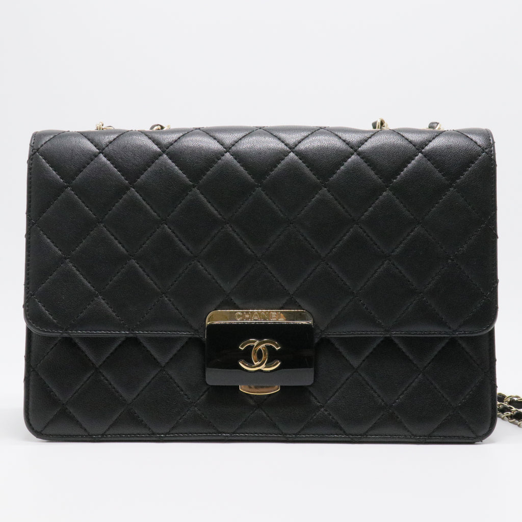 Chanel Quilted Plate Lock Flap Bag