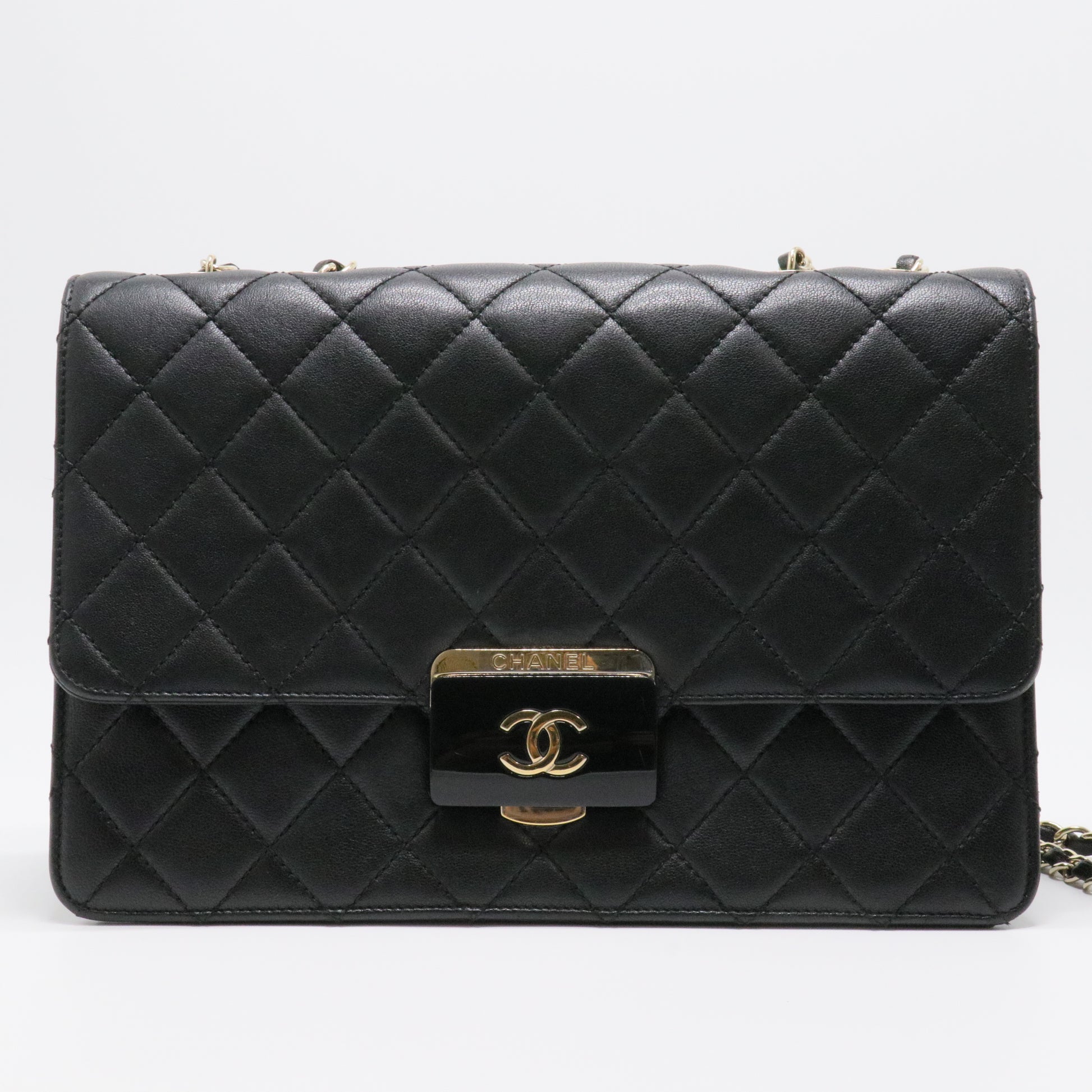 Chanel Quilted Plate Lock Flap Bag
