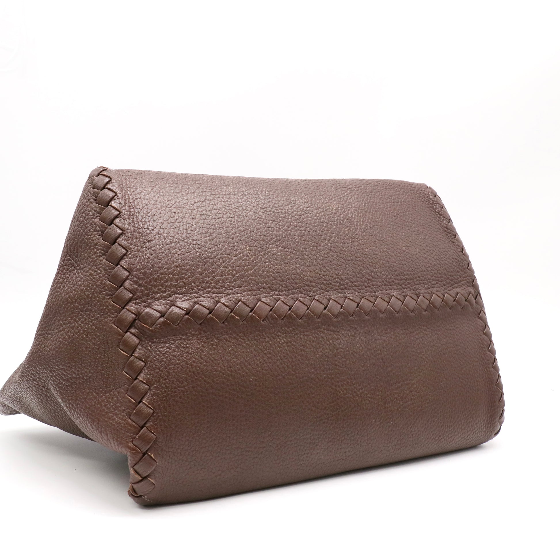 Bottega Veneta Cervo Leather Woven Trim Tote Bag twins LDJ4818