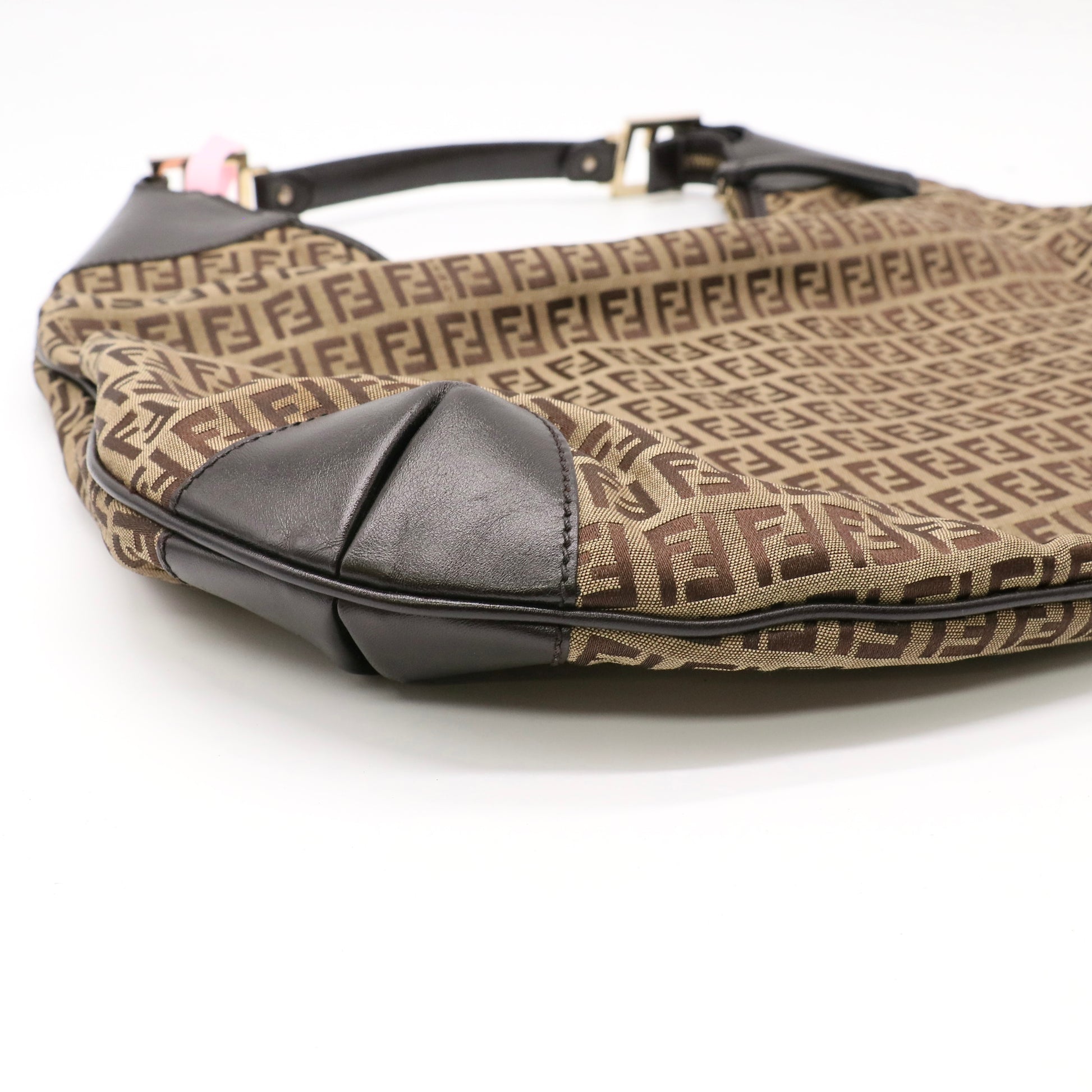 Fendi Vintage Zucchino Canvas Large Zip Hobo Bag twins LDJ4816