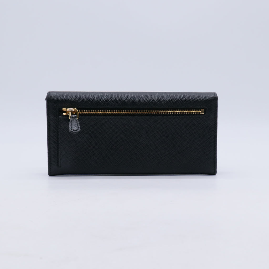 Prada Saffiano Metal Leather Continental Wallet W21293