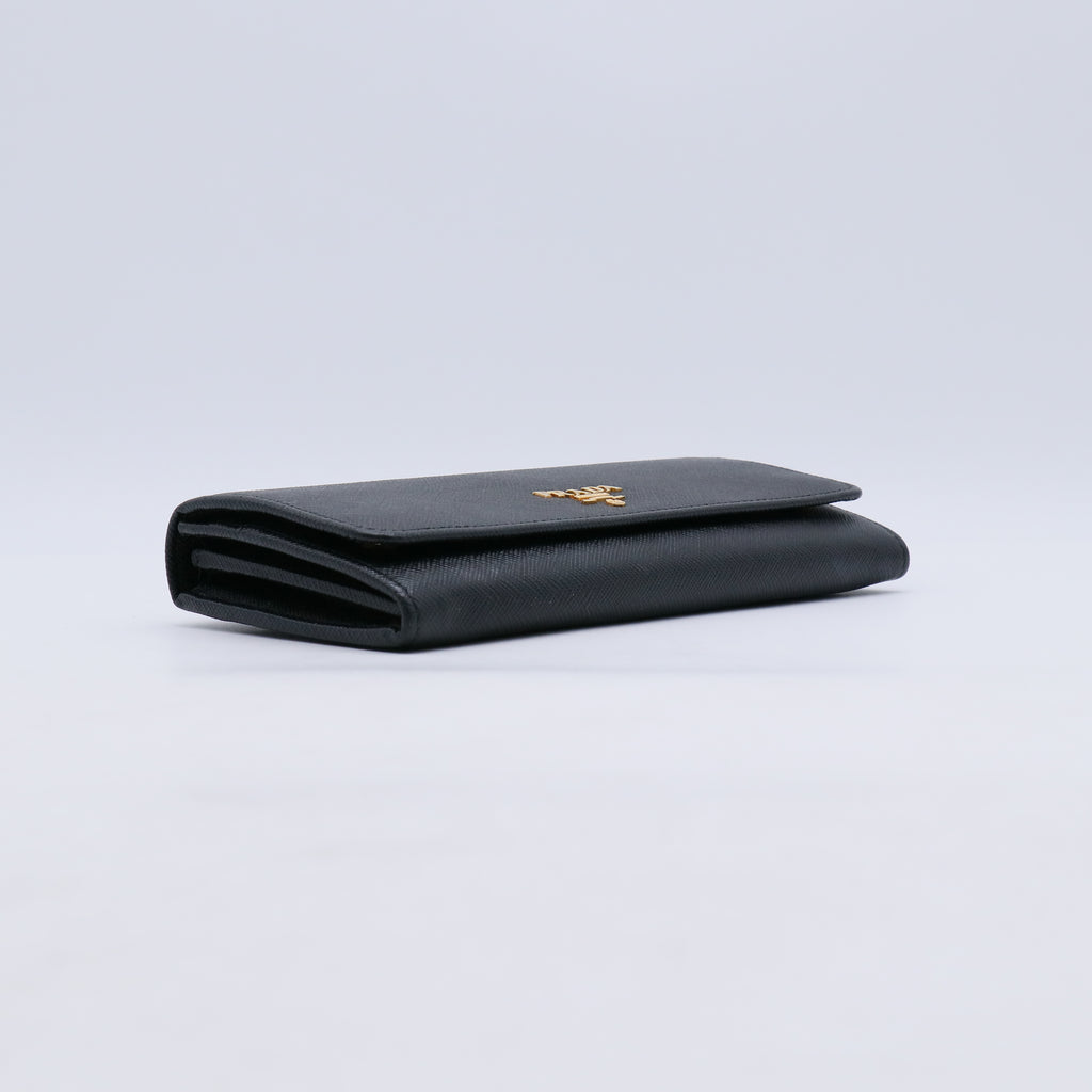 Prada Saffiano Metal Leather Continental Wallet W21293