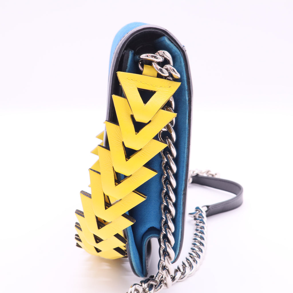 Loewe AW 2015 Royal Blue Suede V Crossbody Bag twins