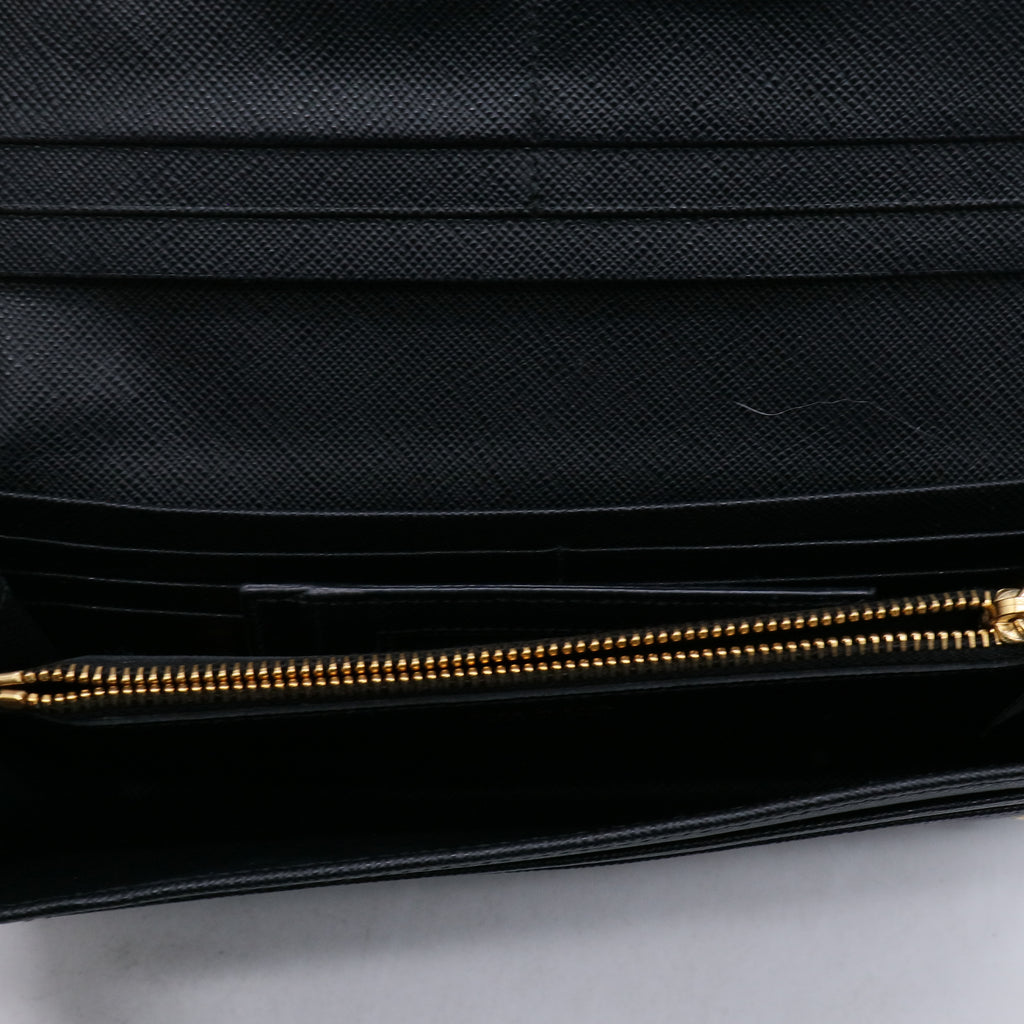 Prada Saffiano Metal Leather Continental Wallet W21293