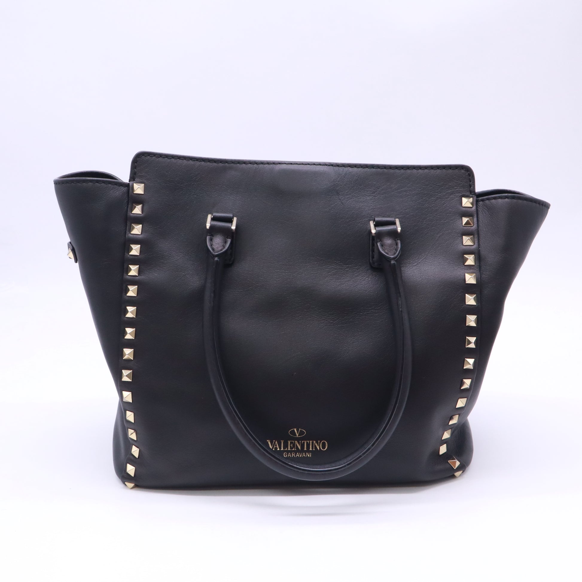 Valentino Garavani Vitello Small Rockstud Double Handle Tote B23611