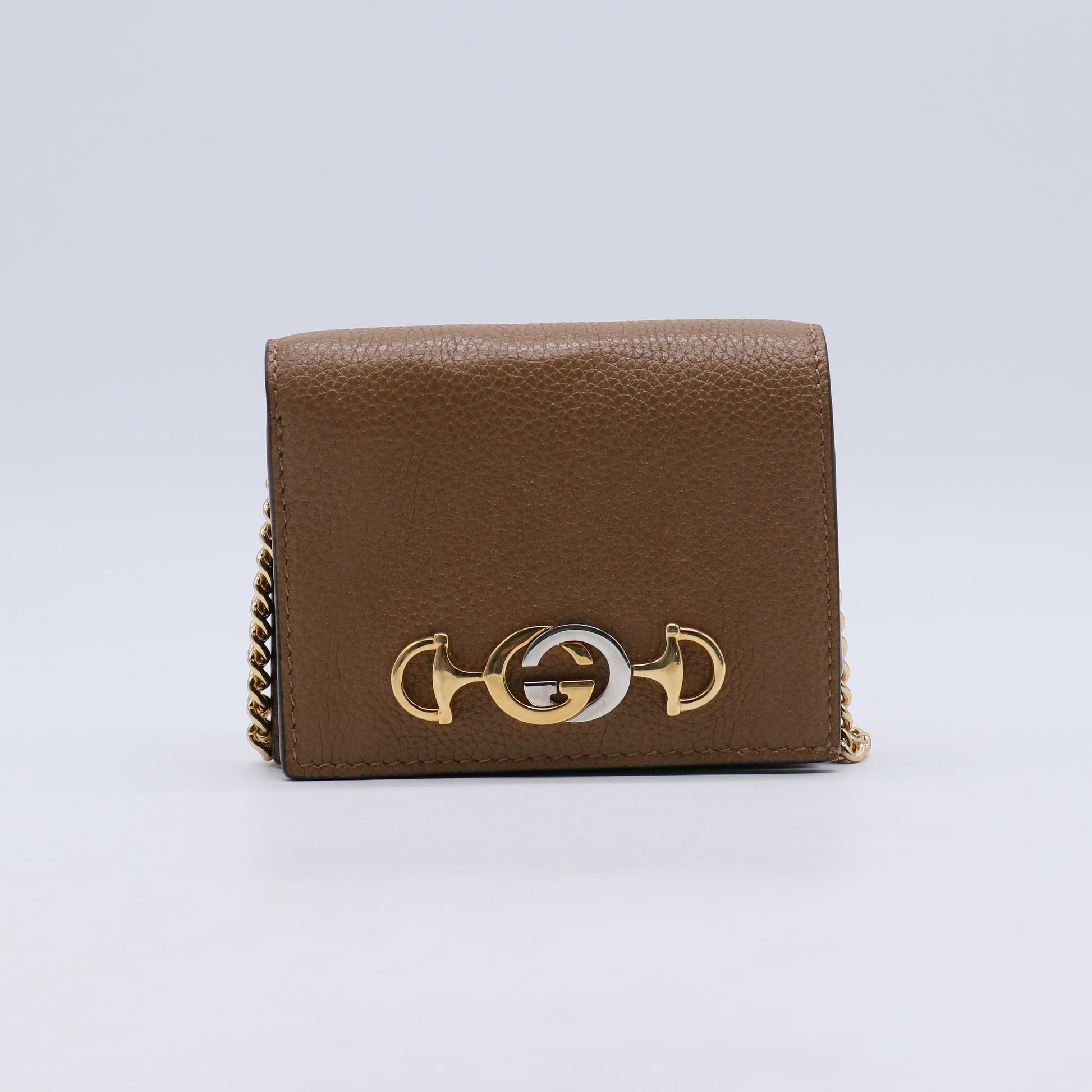 Gucci Zumi Leather Card Case Wallet on Chain W21264