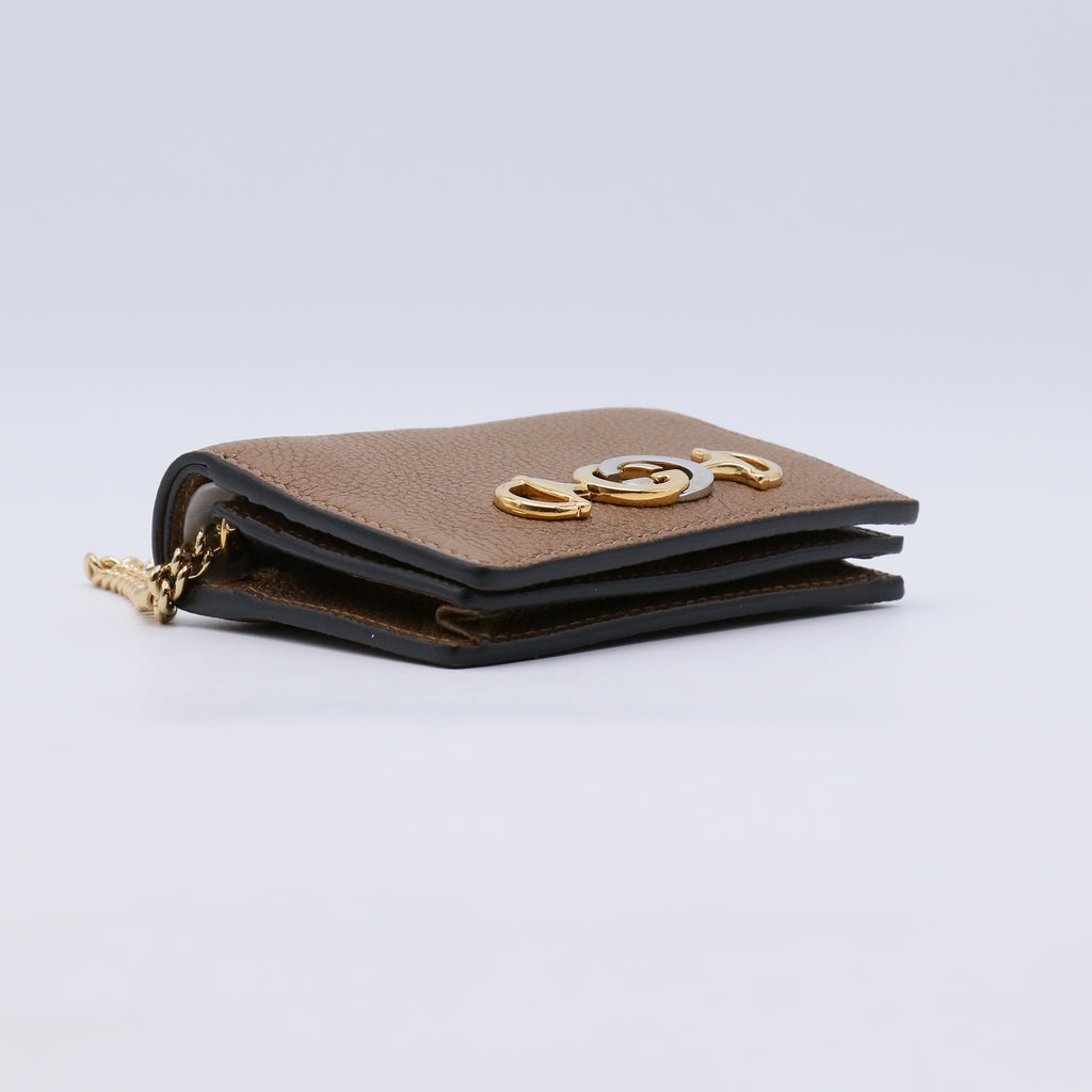 Gucci Zumi Leather Card Case Wallet on Chain W21264