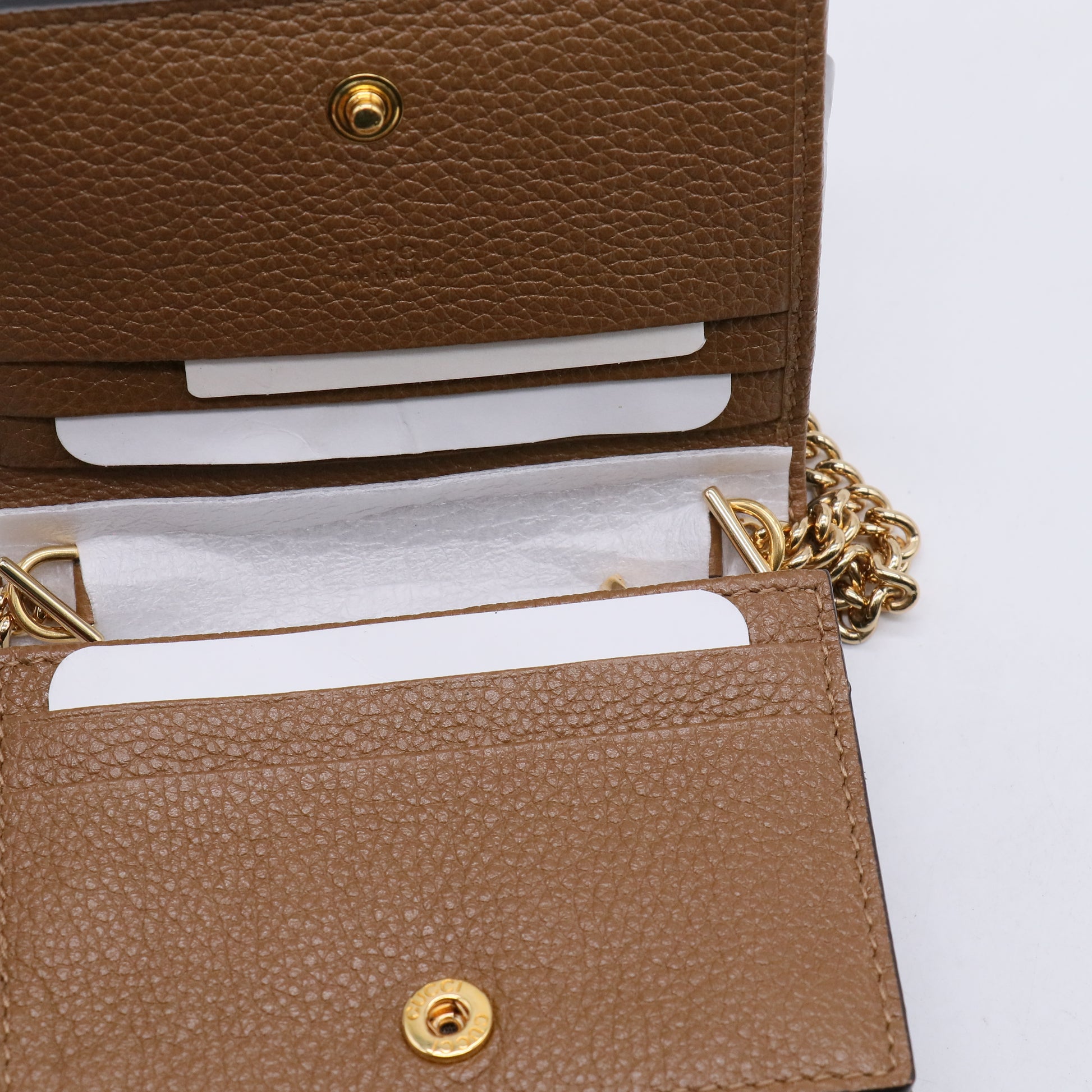 Gucci Zumi Leather Card Case Wallet on Chain W21264