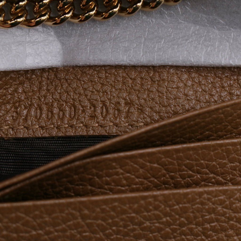 Gucci Zumi Leather Card Case Wallet on Chain W21264
