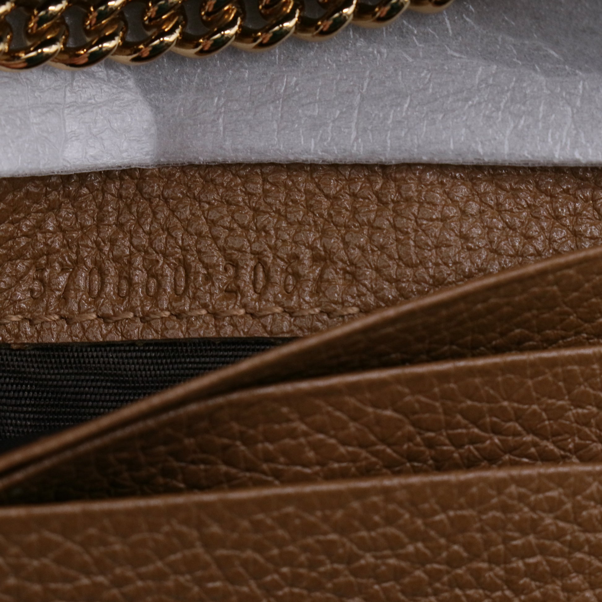 Gucci Zumi Leather Card Case Wallet on Chain W21264