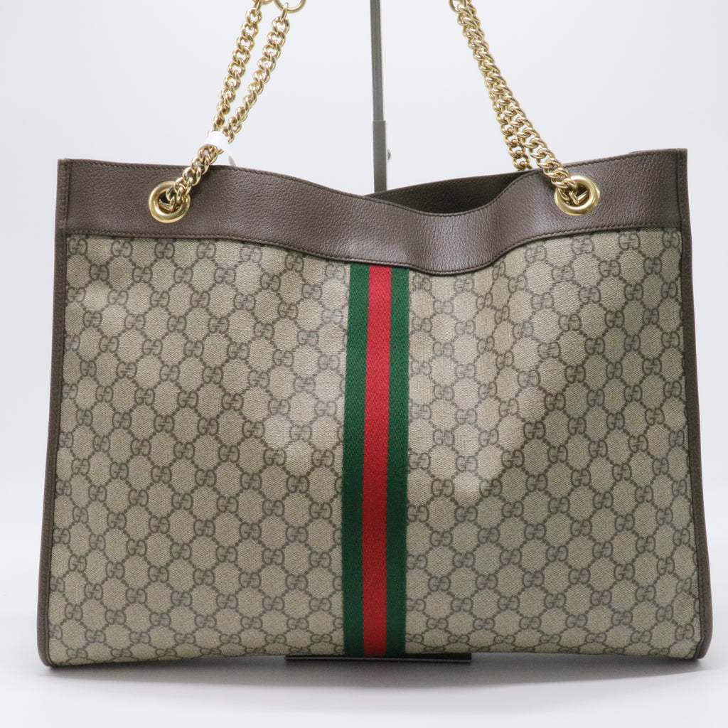 GG Supreme Monogram Large Rajah Chain Tote