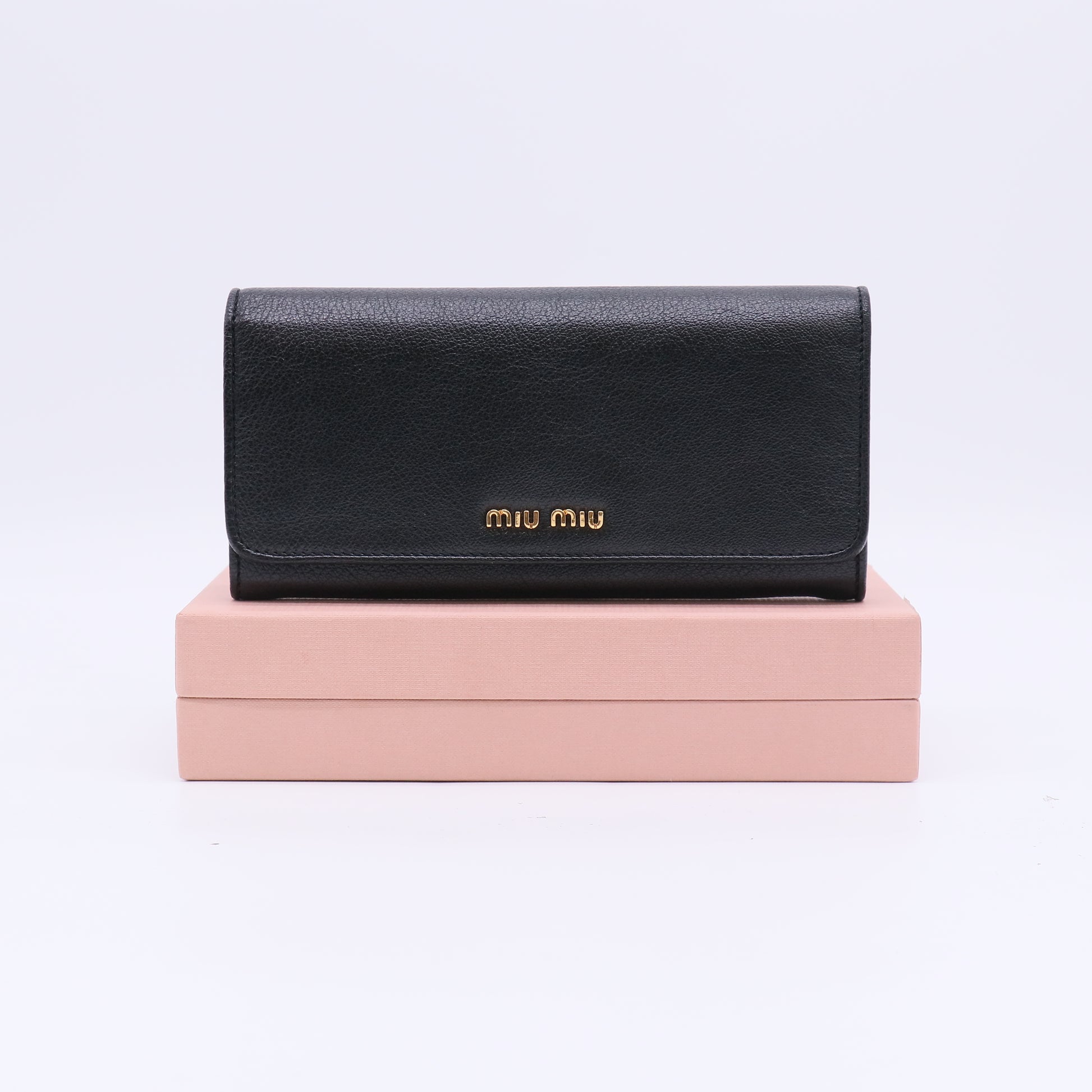 Miu Miu Madras Leather Flap Continental Wallet W22389
